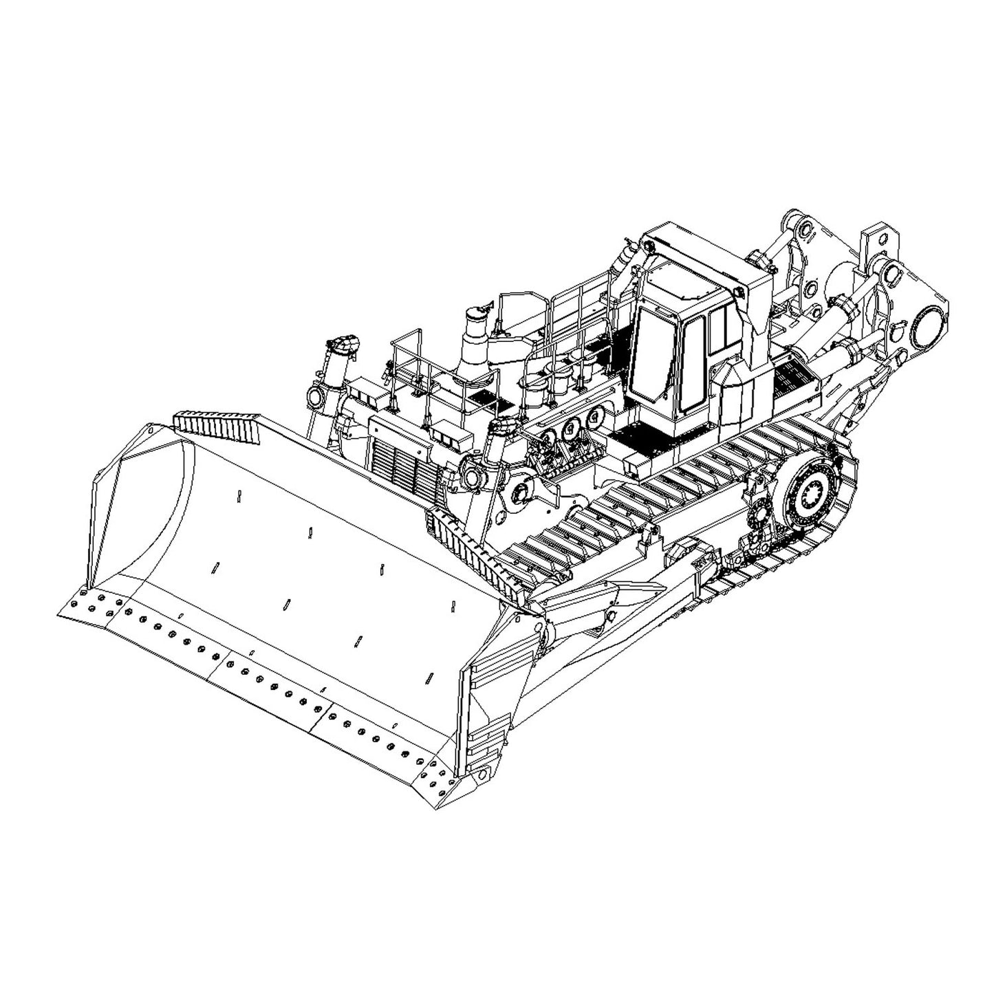 JDMODEL Metal 1/14 RC Hydraulic Bulldozer 575 Heavy Machine Huge Dozer Model Frsky X14 Radio System Mix Control Car Rear Ripper