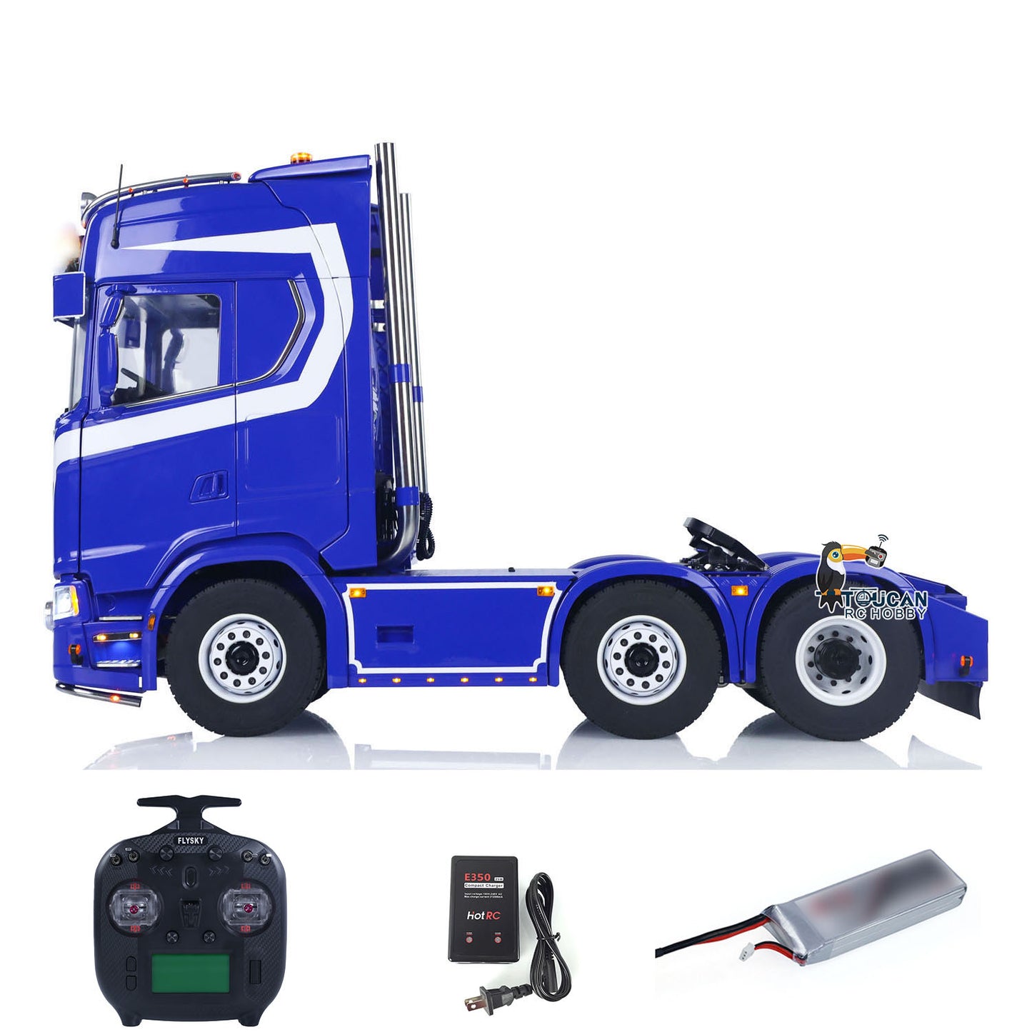 TOUCAN 770S 1/14 RC Tractor Truck 6X6 Metal Chassis Axle Locks 3Speed RTR Smoke Sound Light Unit Cabin Suspension ST8