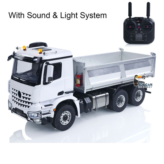 US STOCK 3348 Metal Chassis 1/14 RC Hydraulic Dumper 2Speed Gearbox Radio Controlled Tipper Model Car Differential Axle Light Sound Radio