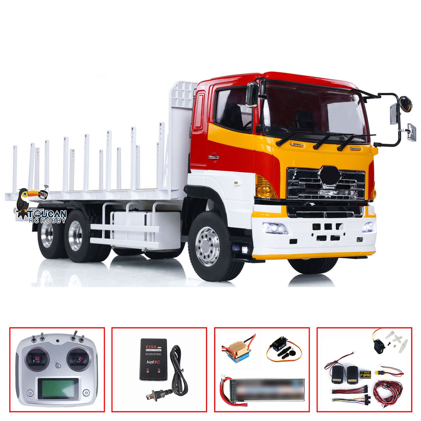 LESU 6x4 1/14 RC Timber Truck RTR Flatbed Lorry Trailer Car