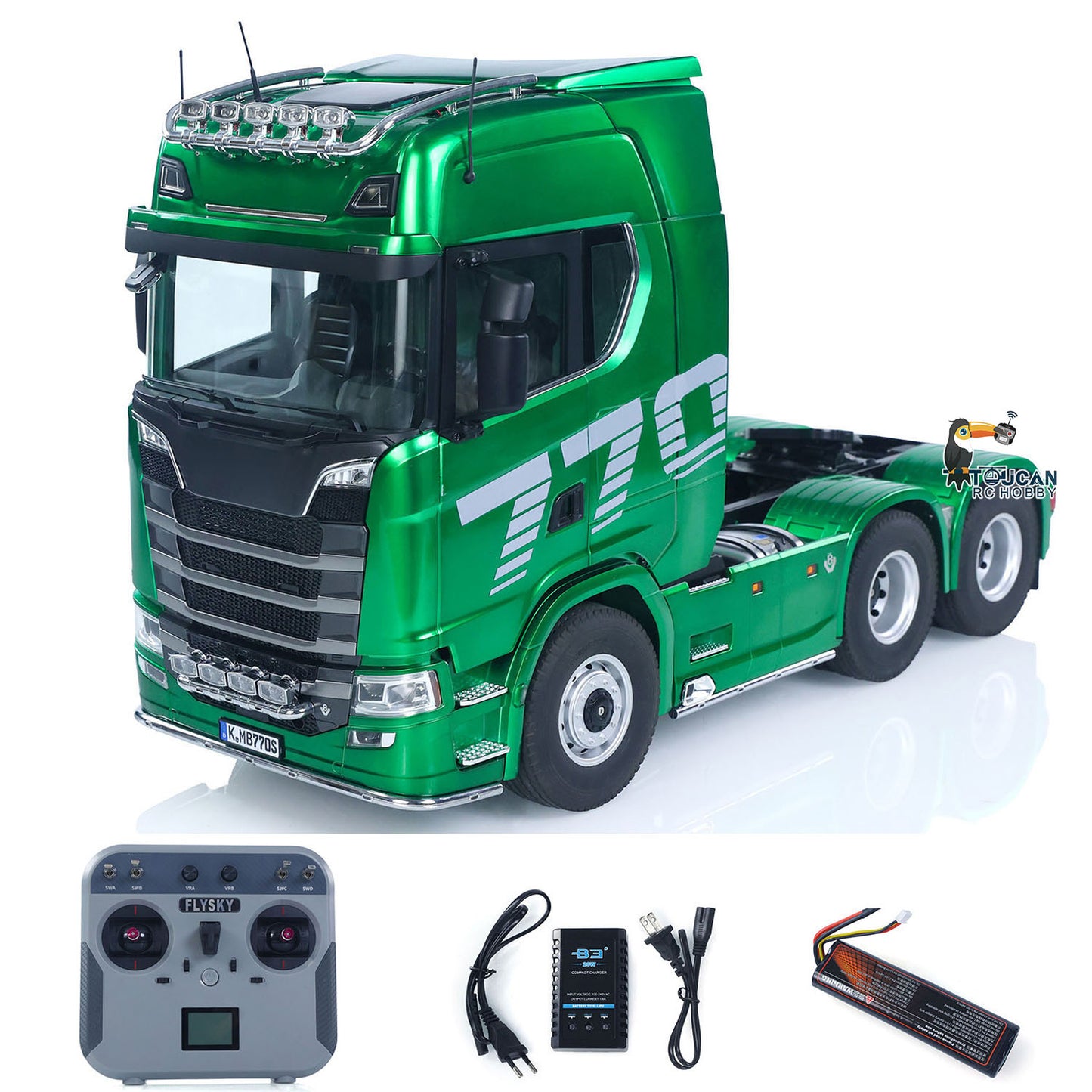 KABOLITE 1/14 770S RC Tractor Truck 6x6 Remote Control Lorry Car 2Speed Gearbox Differential Lock Battery Radio RTR Model