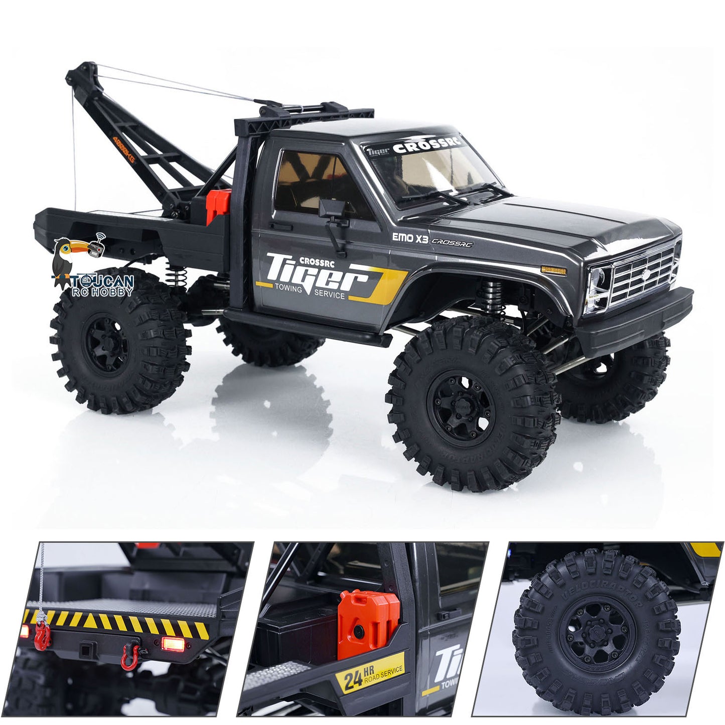CROSSRC EMO X3 1/8 RC Rescue Towing Car ARTR 4x4 Remote Control Rock Crawler Car Differential Lock Axle Model NO Motor ESC