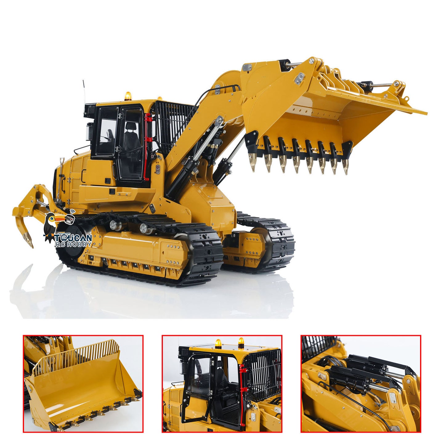 LESU 1/14 RC Hydraulic Loader Upgrade 973K Tracked Car Openable Bucket Rear Plow Painted Assembled PNP