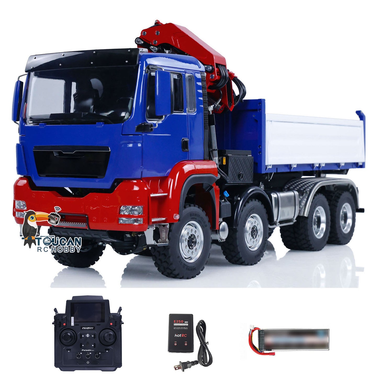 LESU 1/14 Métal MAN 8X8 RTR RC Camion à benne basculante hydraulique assemblé peint avec grue Z0063