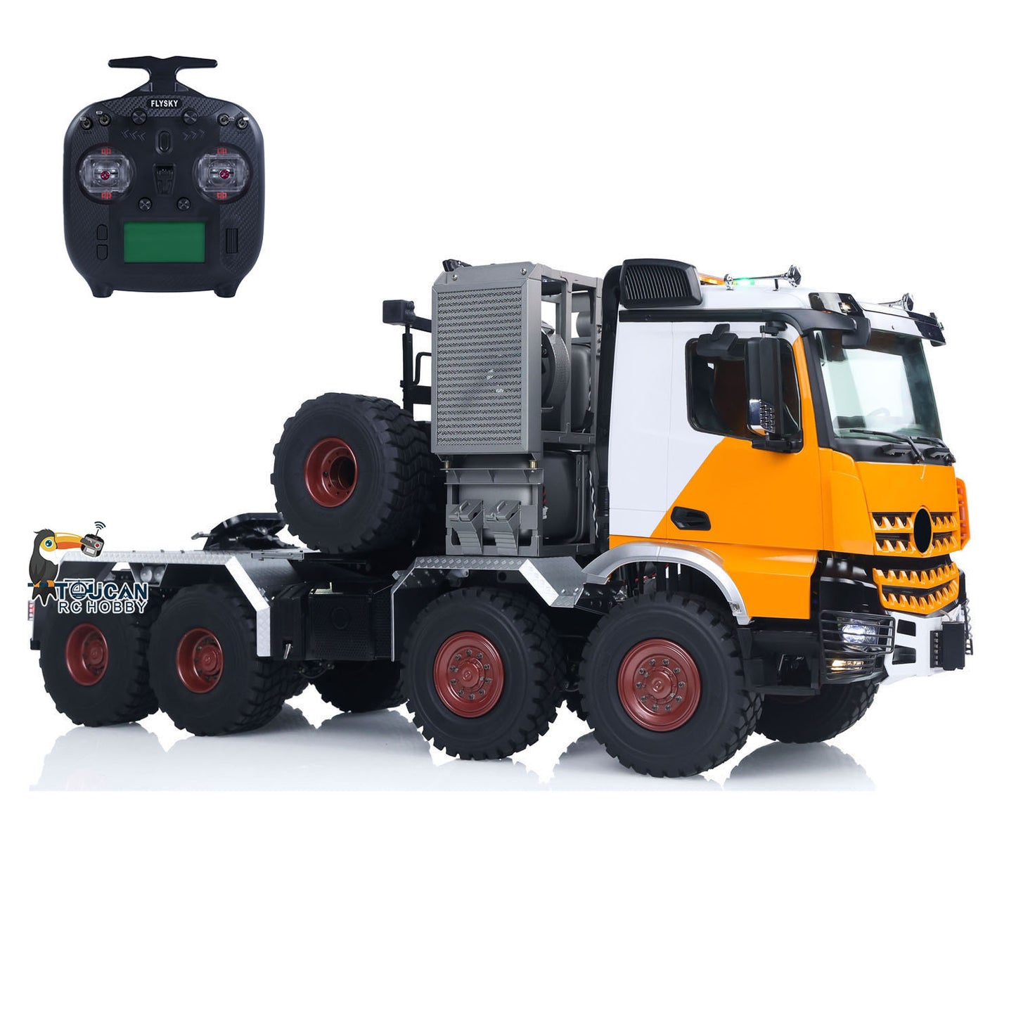 1/14 8x8 Metal RC Off Road Tractor Truck Ar3363 Remote Control Lorry Car Differential Lock Axle 3Speed Gearbox ST8 Radio