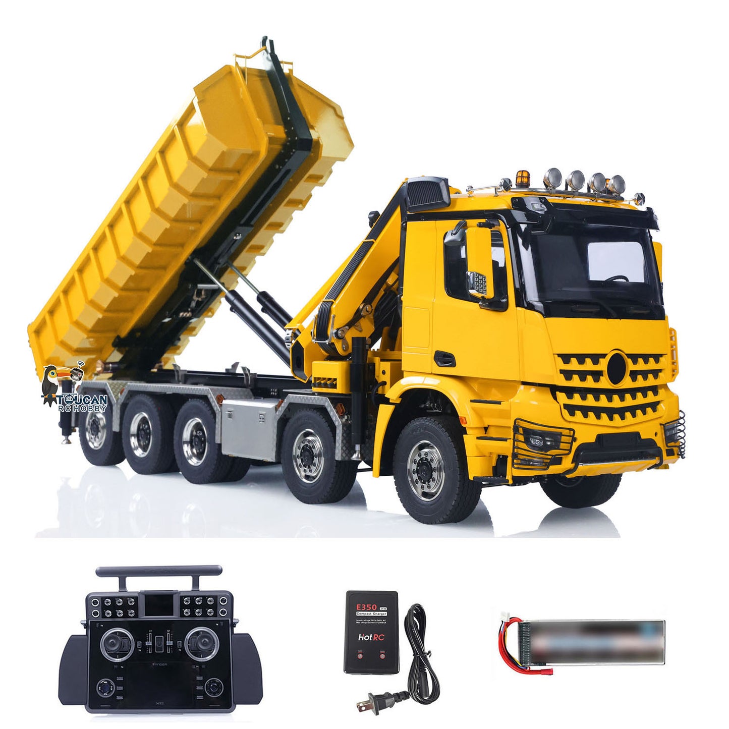 10x10 1/14 RC Hydraulic Crane Truck Full Dumper RTR XRLite Radio