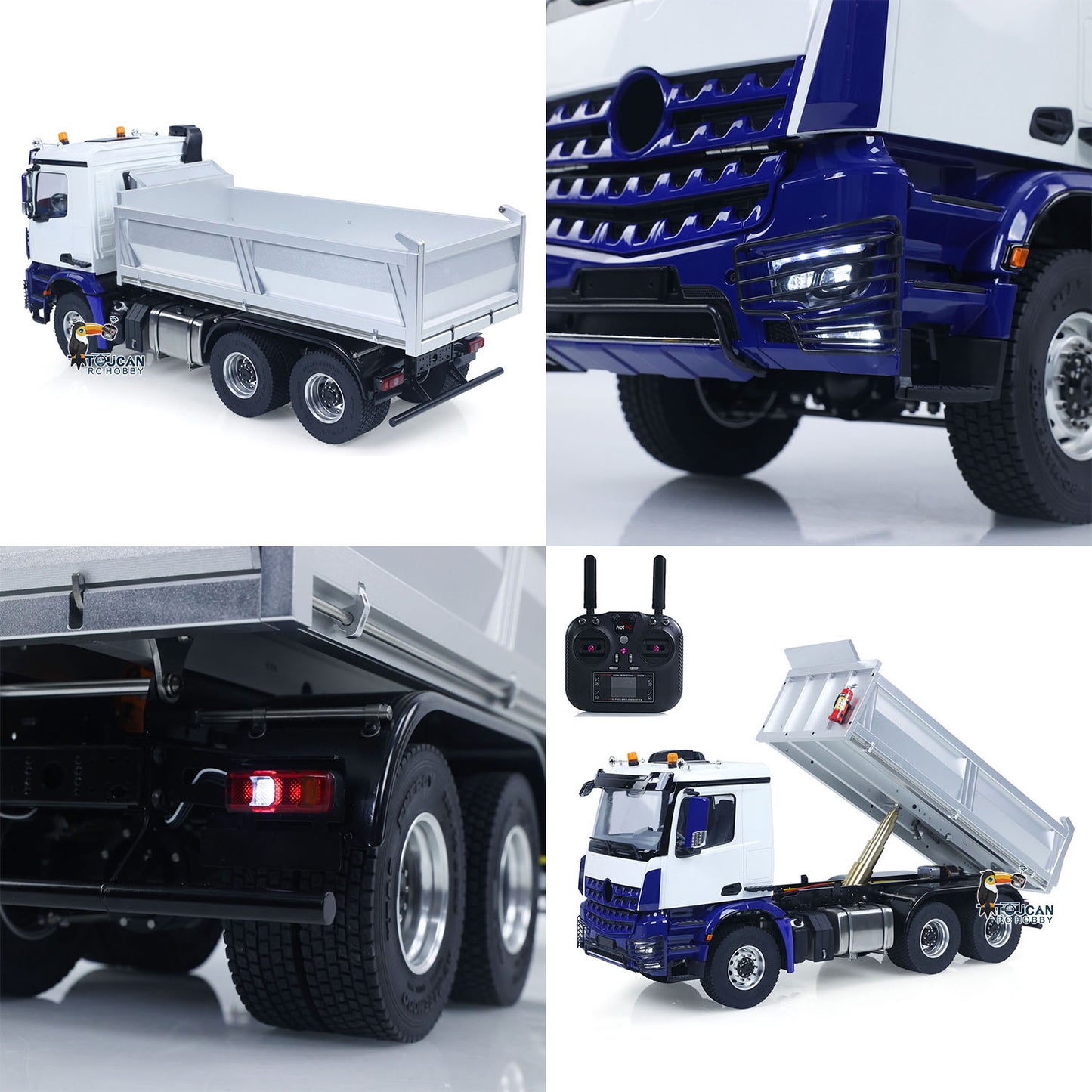 IN STOCK 6x6 Metal Chassis Gearbox 1/14 RC Hydraulic Dump Truck 3348 Radio Controlled Tipper Differential Axle Light Sound HotRC Radio RTR or PNP