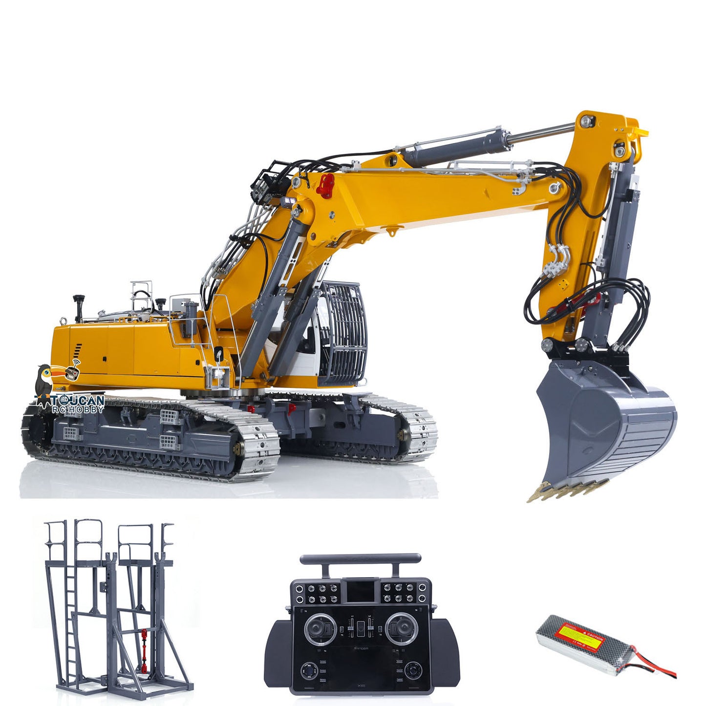 LESU 1/14 RC Full Hydraulic Excavator LR960 RTR Digger Frsky XE Radio Battery Without Sound System