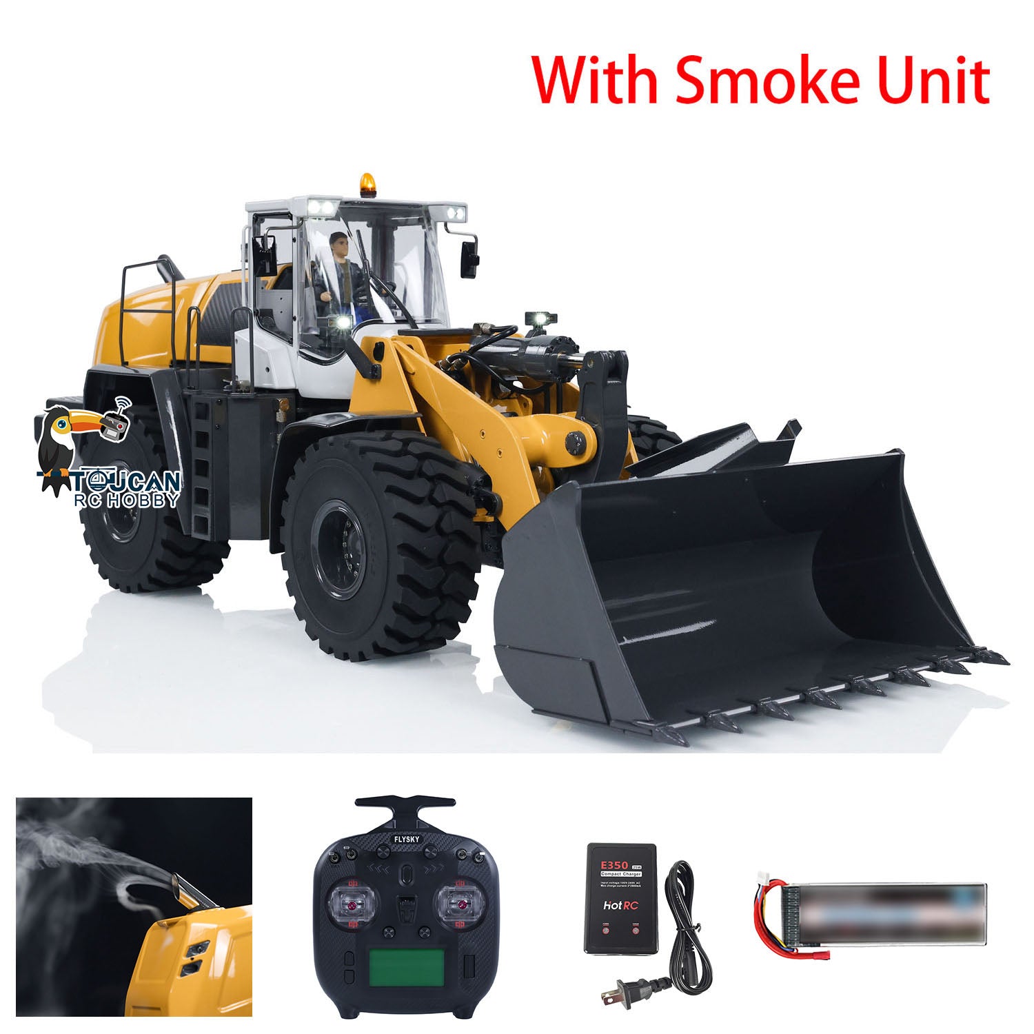 XDRC 1/14 Metal RTR RC Hydraulic 580 Wheeled Loader With Smoke