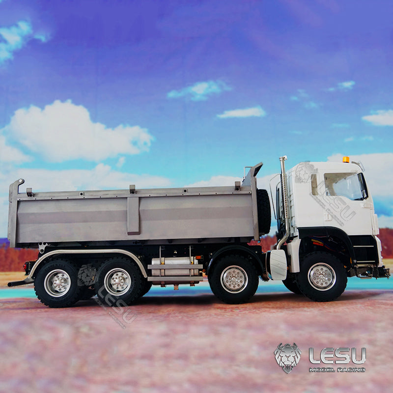 IN STOCK LESU 1/14 8*8 Metal Chassis MAN TGS Hydraulic Dumper Truck Light Sound ESC Model