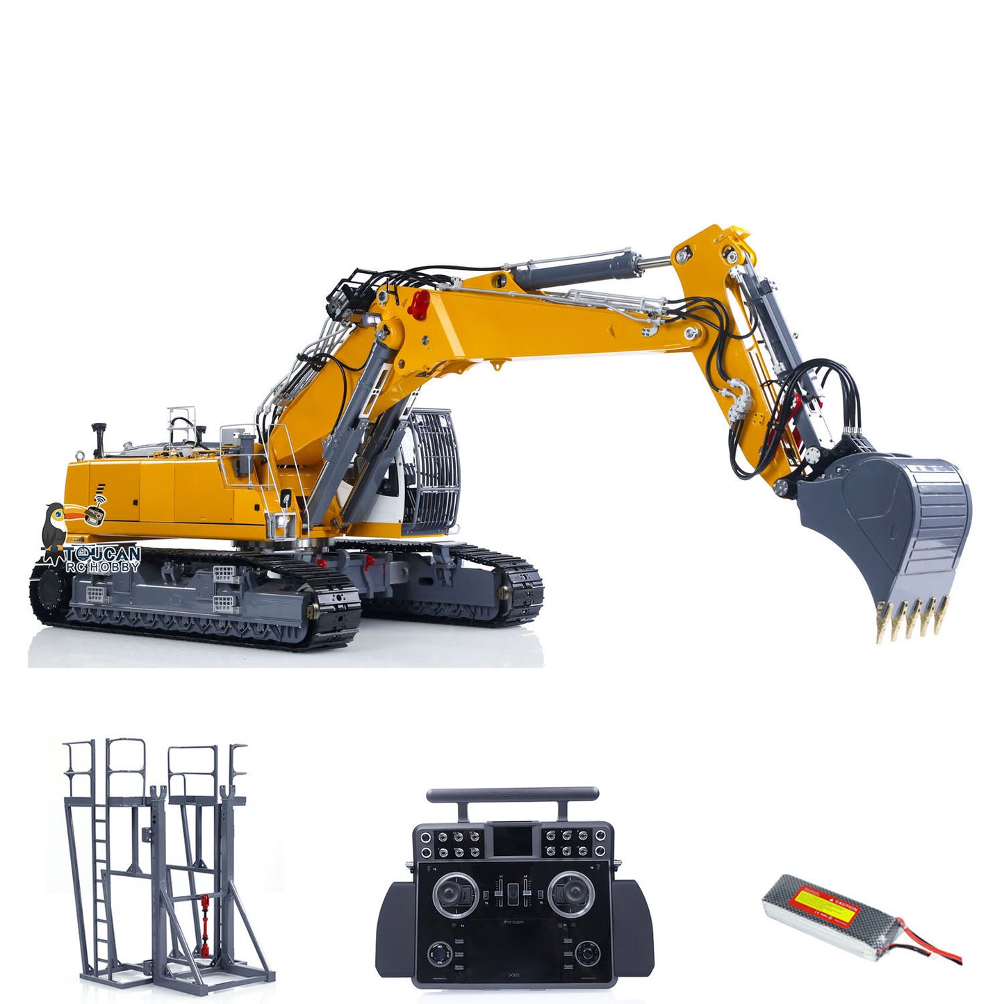 LESU 1/14 RC Full Hydraulic Excavator LR960 RTR Digger Frsky XE Radio Battery Without Sound System