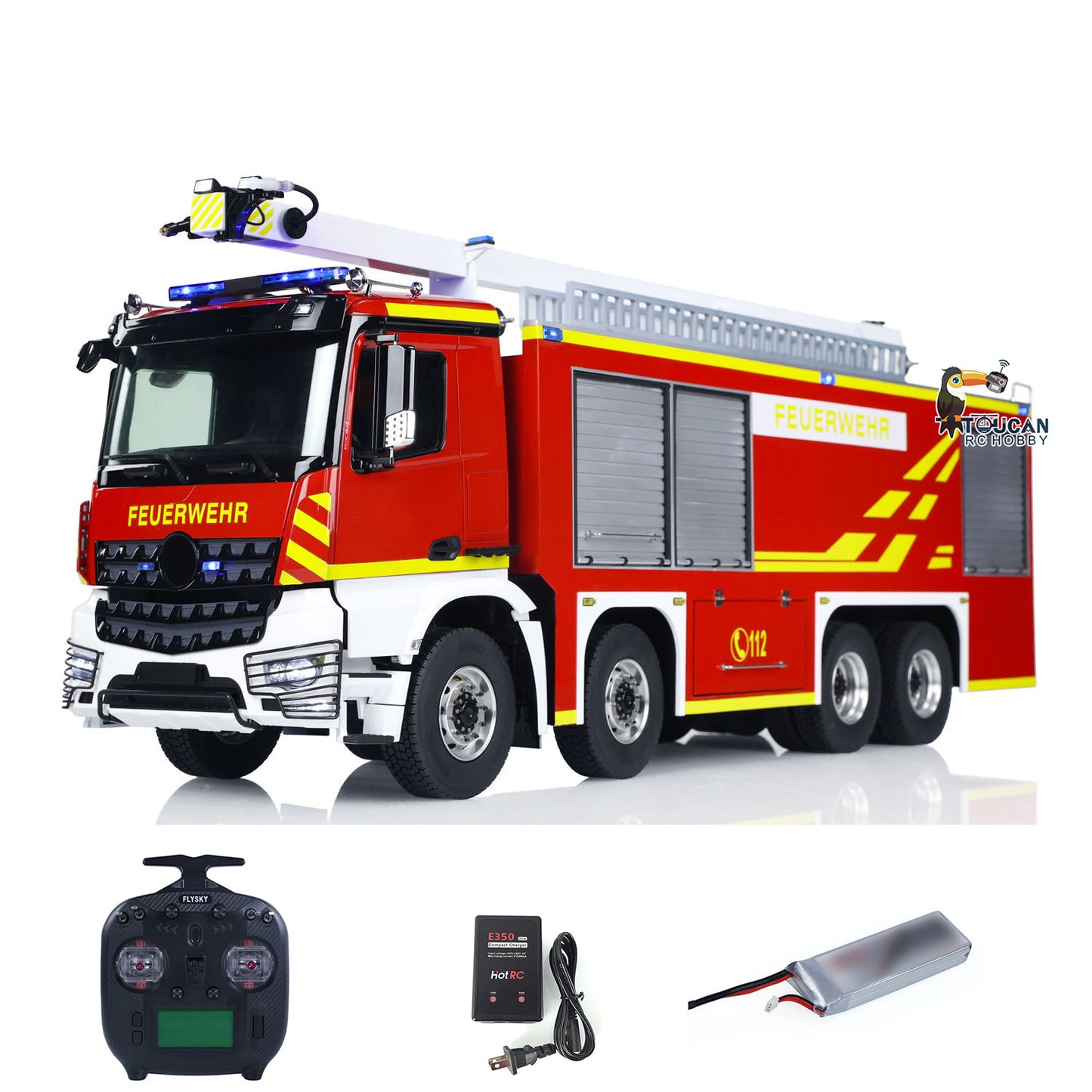 1/14 3363 Metal Chassis Snozzle High-reach Extendable Turret 8x4 RC Fire Truck