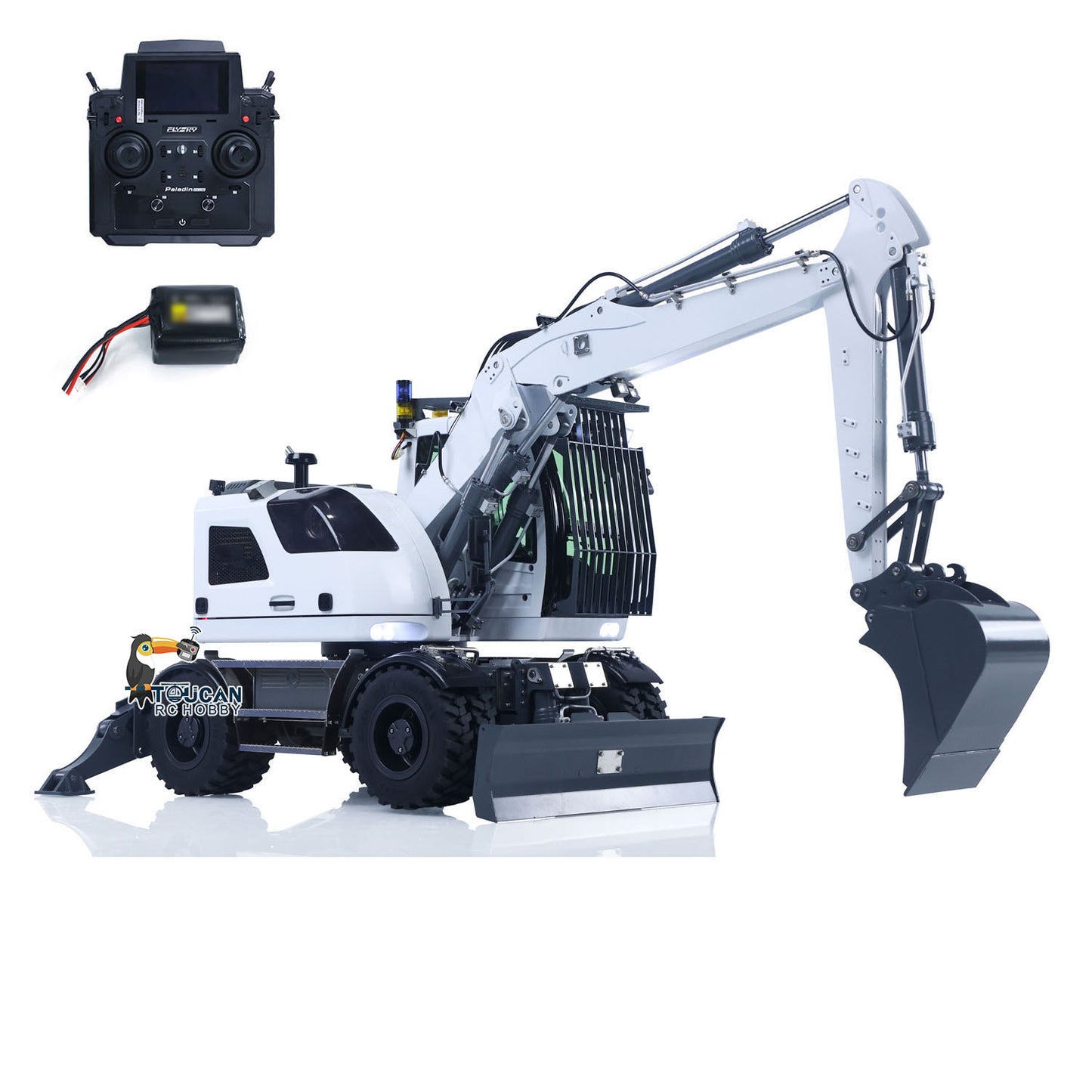 CUT 1/14 Scale 914 8-ways RC Hydraulic Wheeled Excavator