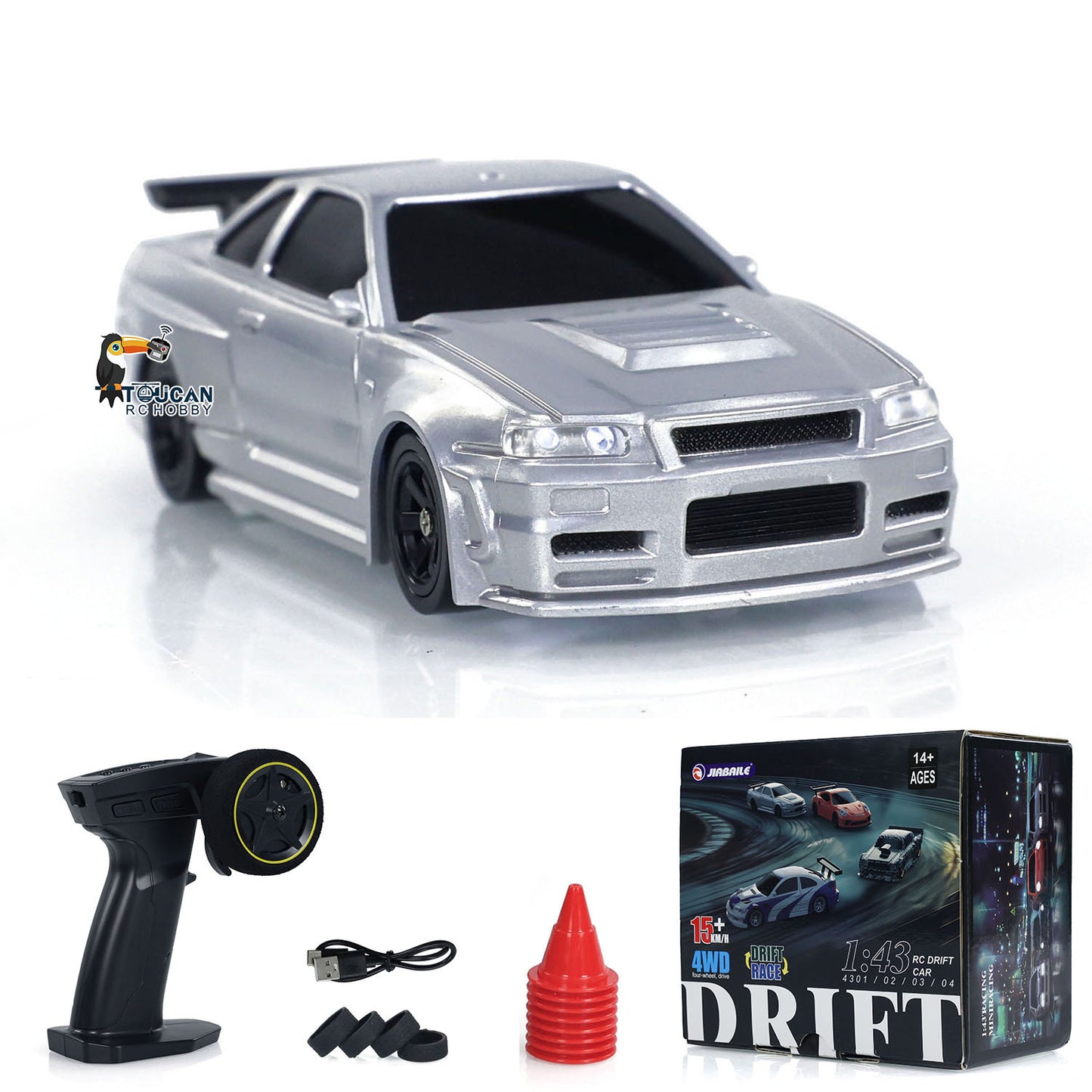 【FREE SHIPPING】US STOCK 4PCS 1/43 Radio Control Drift Car 4WD RC 2.4g Mini Race Car High Speed Model Toy