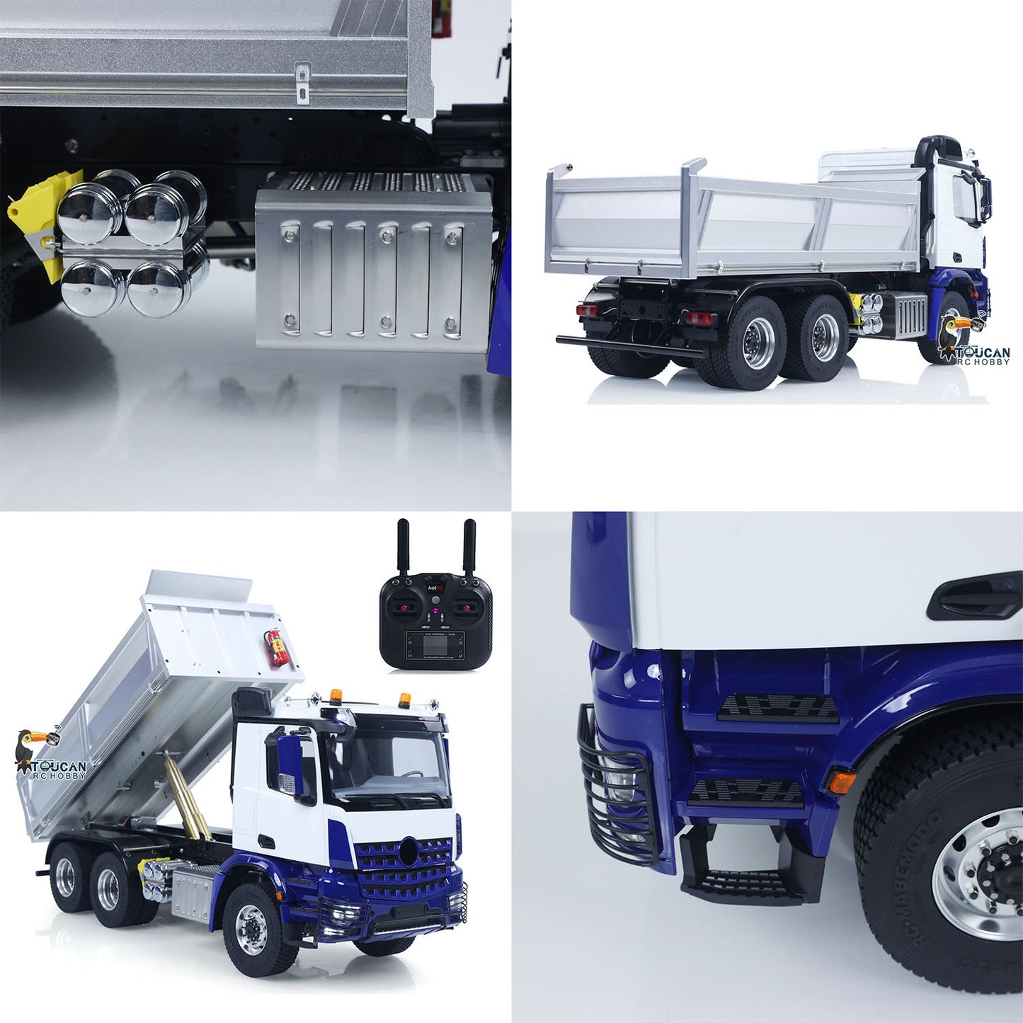 IN STOCK 6x6 Metal Chassis Gearbox 1/14 RC Hydraulic Dump Truck 3348 Radio Controlled Tipper Differential Axle Light Sound HotRC Radio RTR or PNP