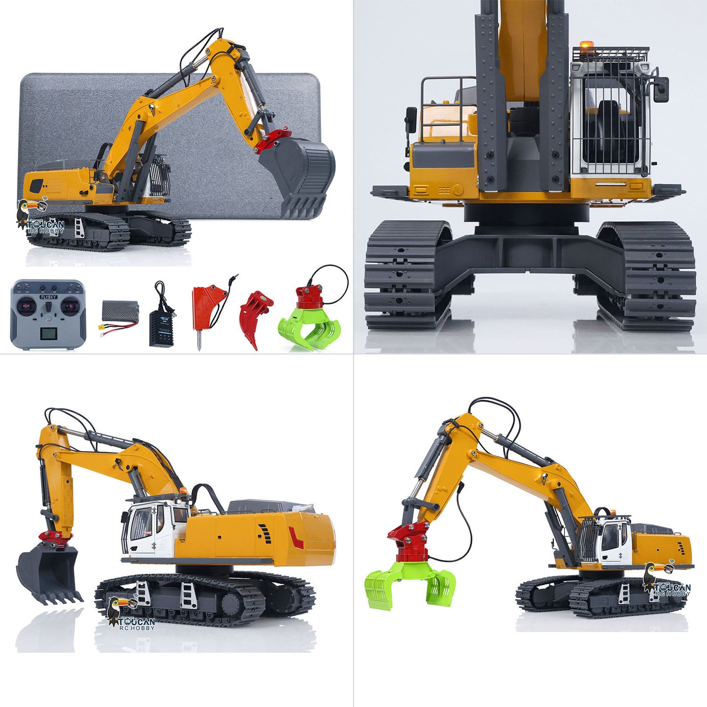 1/18 Kabolite 5901 100S Electric Lifting RC Excavator Flysky Remote Control Digger Engineering Vehicle Electric Ripper Hammer
