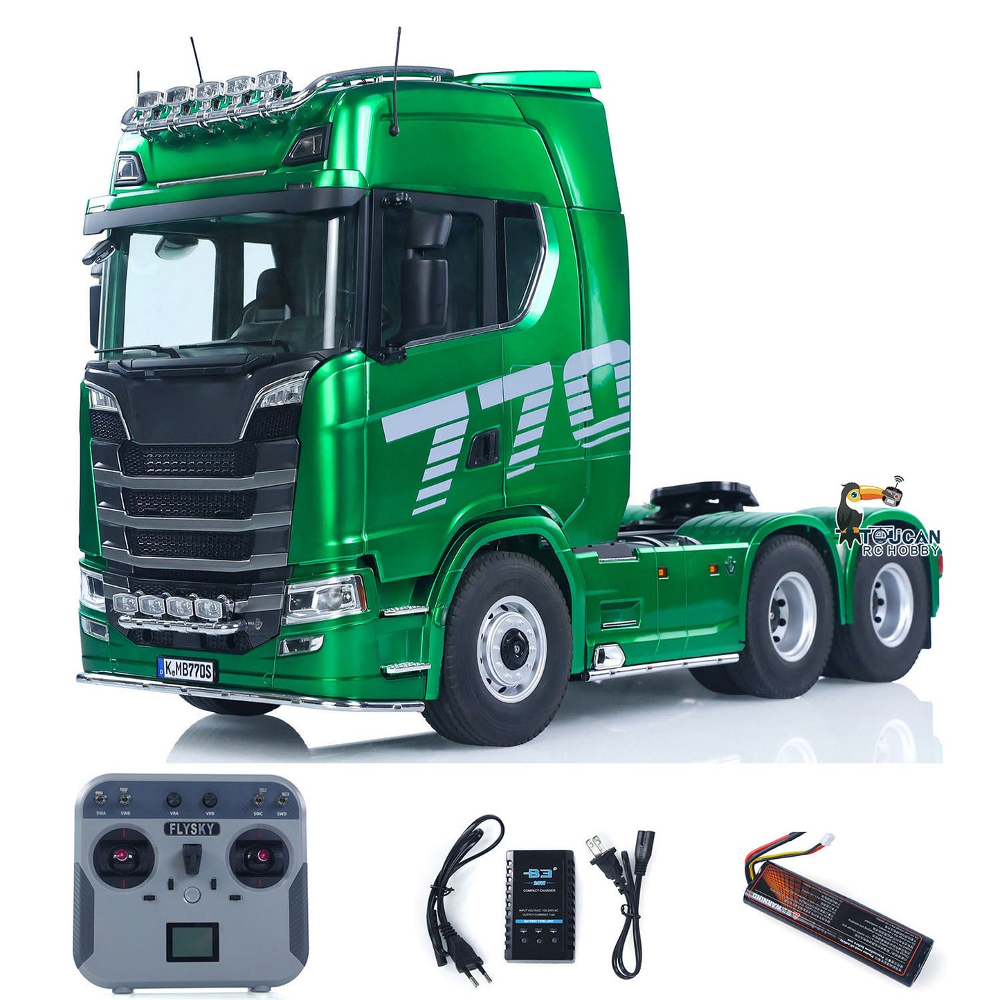 KABOLITE 1/14 770S RC Tractor Truck 6x6 Remote Control Lorry Car 2Speed Gearbox Differential Lock Battery Radio RTR Model