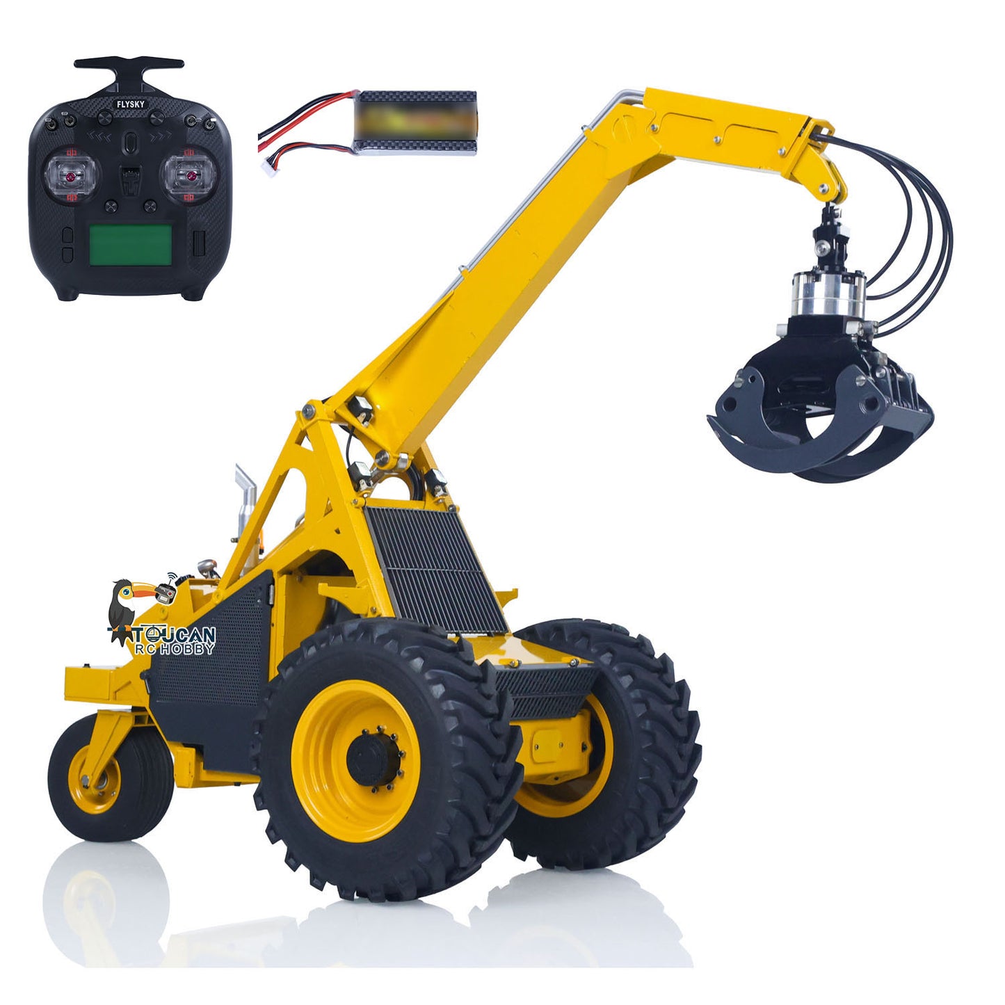 1/14 LESU AOUE 225A RC Hydraulic Log Loader Sugarcane Loader Grabber 4CH Valve Wheeled RTR Model Battery Radio