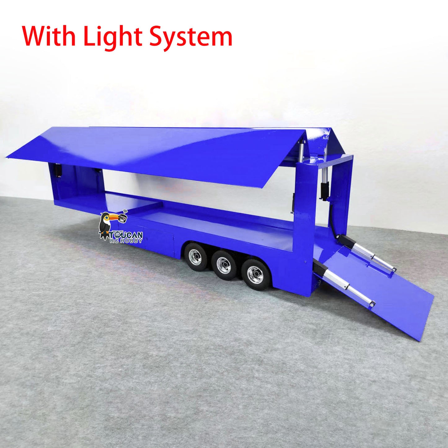 Véhicules de scène mobiles télécommandés 1:14 RC Camion remorque Roadshow avec lumières