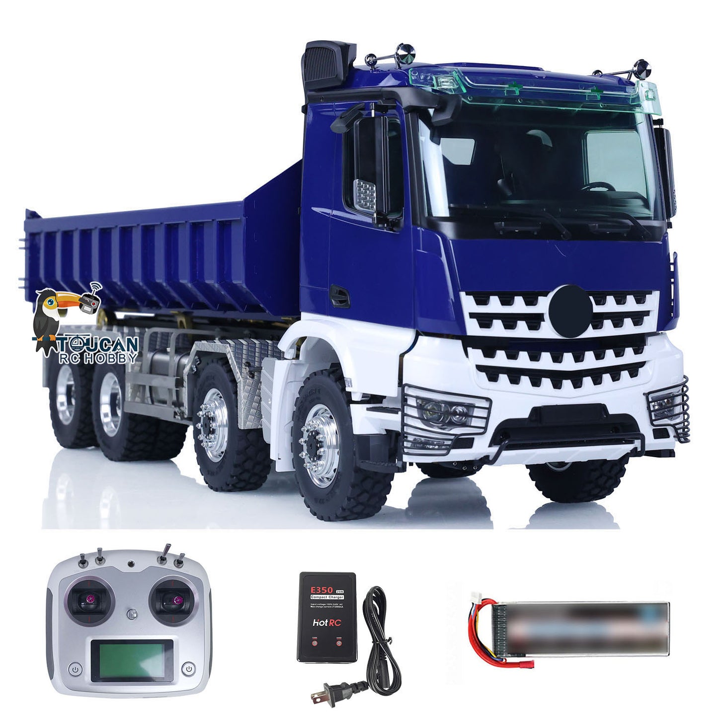 LESU 1/14 Camion à benne basculante RC en métal 8x8 Roll On/Off RTR Full-dump K3363