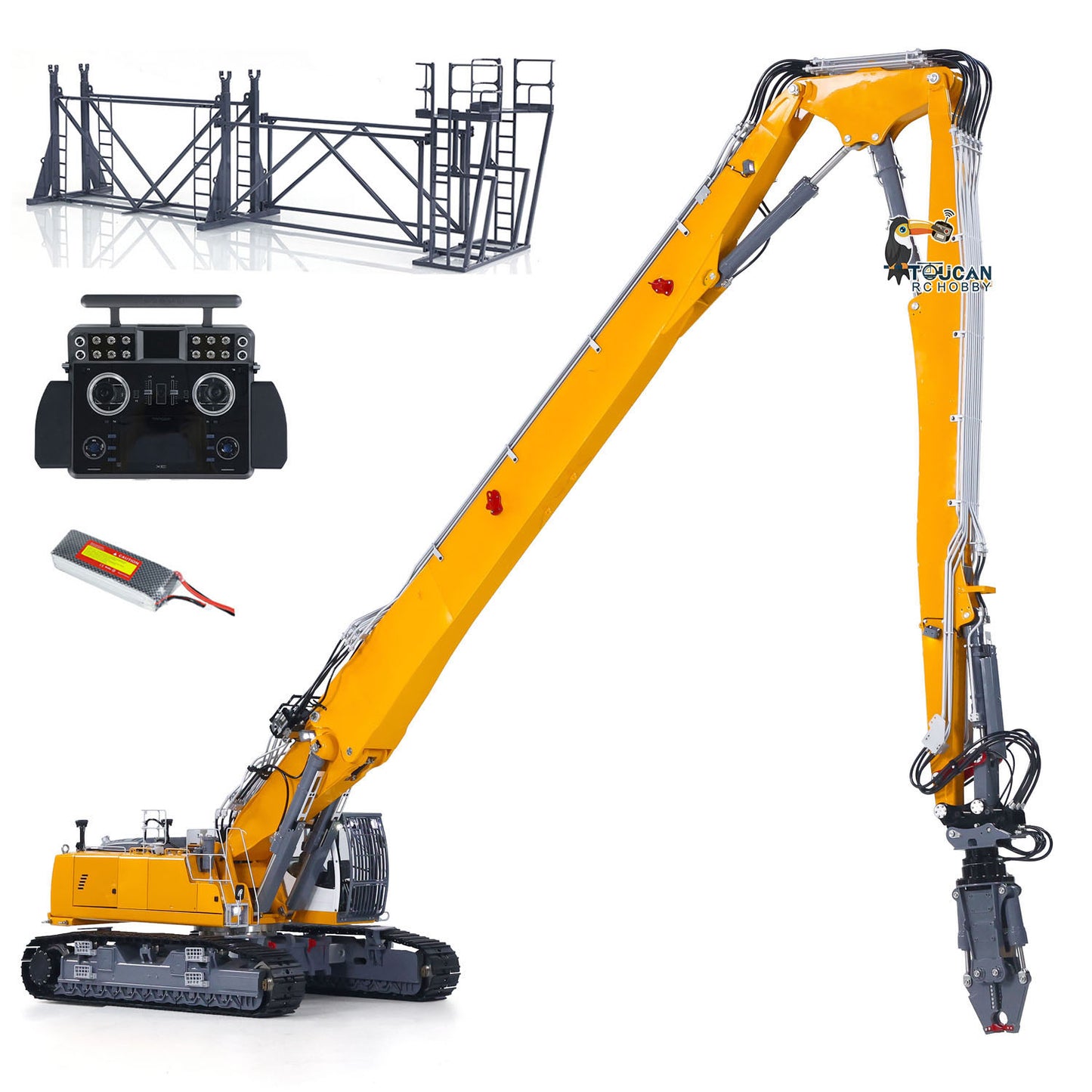 LESU 1/14 RC Excavatrice de démolition entièrement hydraulique LR960 RTR Digger Frsky XE Radio RTR Version 960