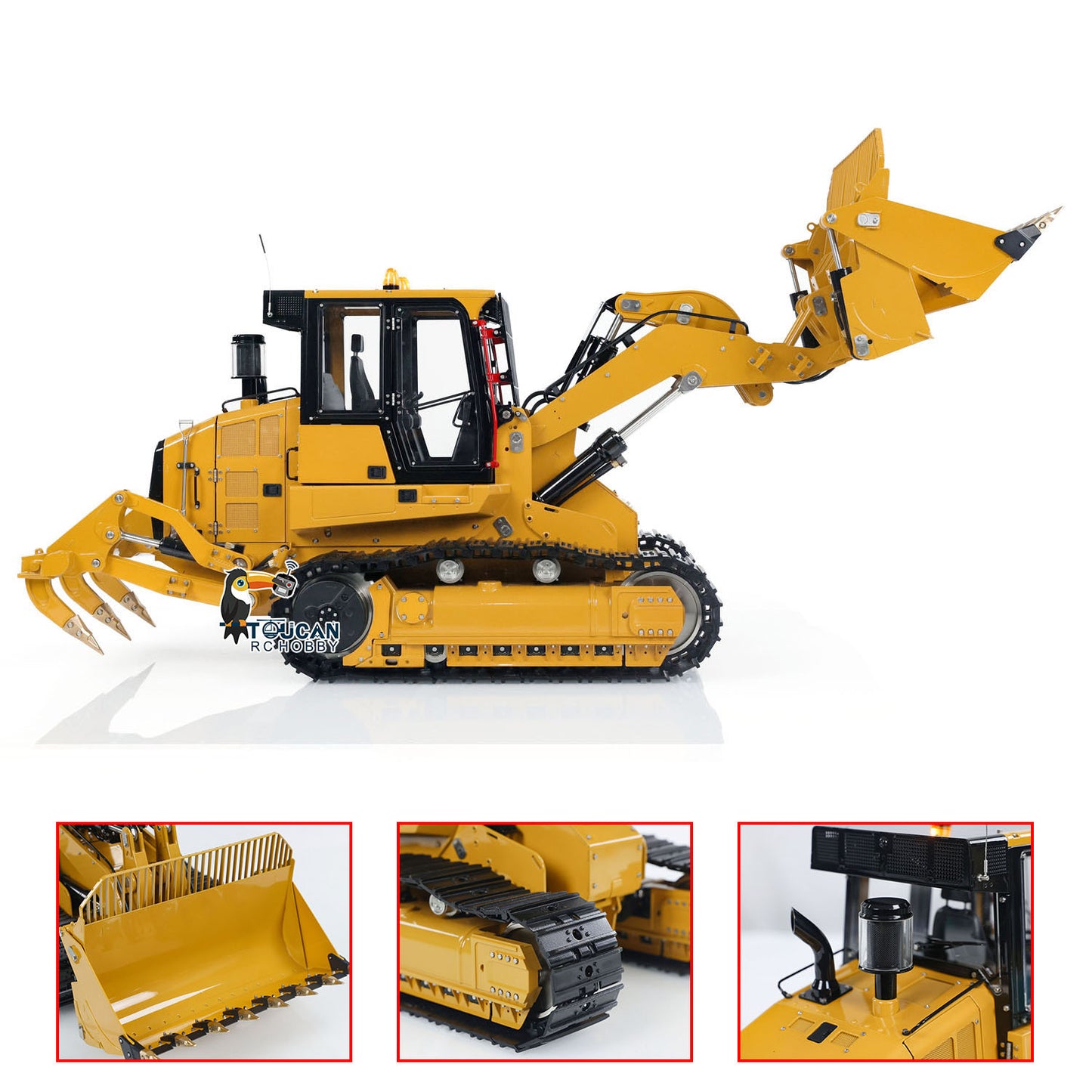 LESU 1/14 RC Hydraulic Loader Upgrade 973K Tracked Car Openable Bucket Rear Plow Painted Assembled PNP