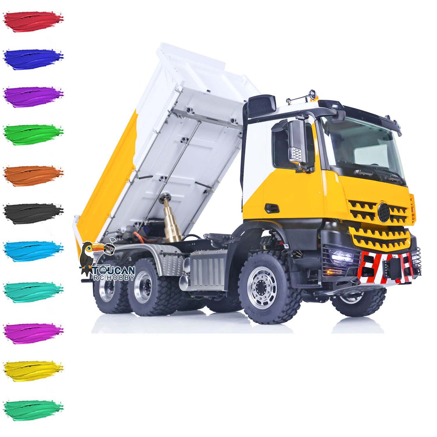LESU 1/14 6x6 Métal 3 Essieux RC Camion Dumper Hydraulique Avec Cabine K3363 A0009