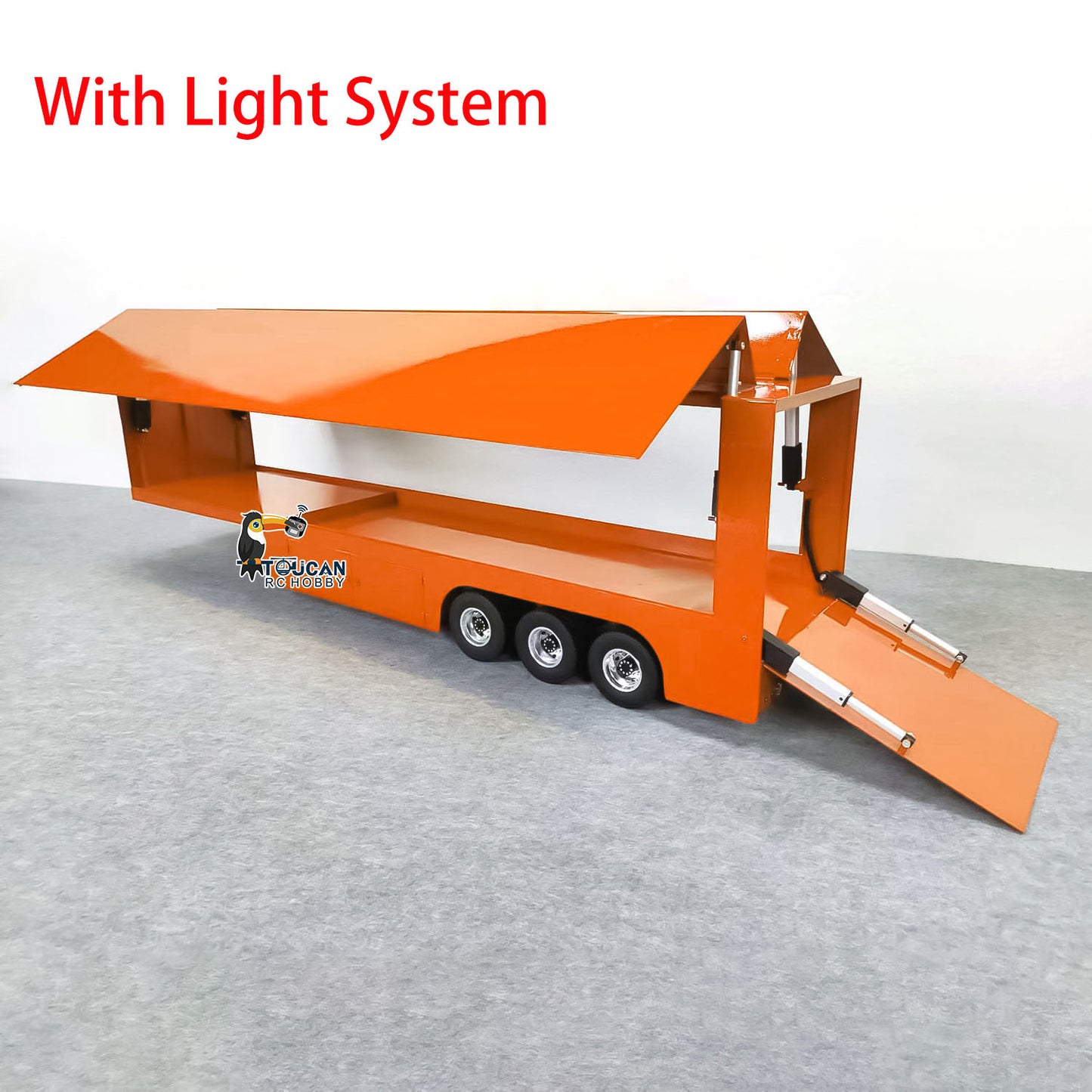 Véhicules de scène mobiles télécommandés 1:14 RC Camion remorque Roadshow avec lumières