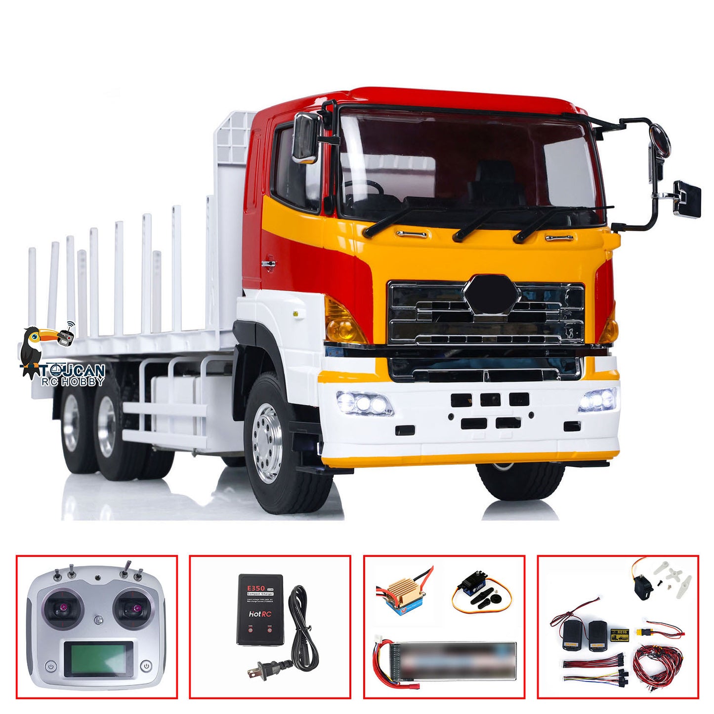 LESU 6x4 1/14 RC Timber Truck RTR Flatbed Lorry Trailer Car