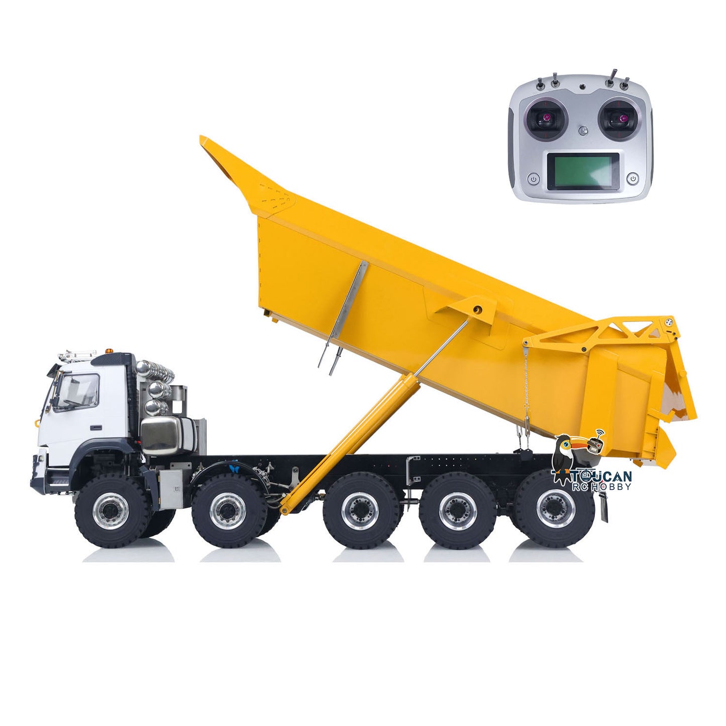 JDM 219 1/14 Metal RC Hydraulic Dumper Truck 10X10 10X6 Tipper 3Speed Axles Transfer Case Differential Locks