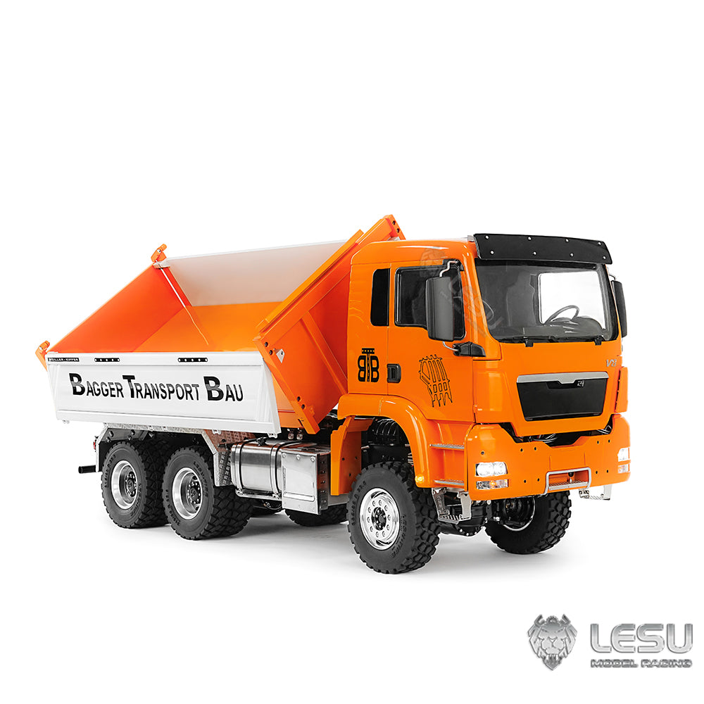 LESU TGS 1/14 RC Hydraulic Dump Truck 6x6 Metal Remote Control Dumper Car Model
