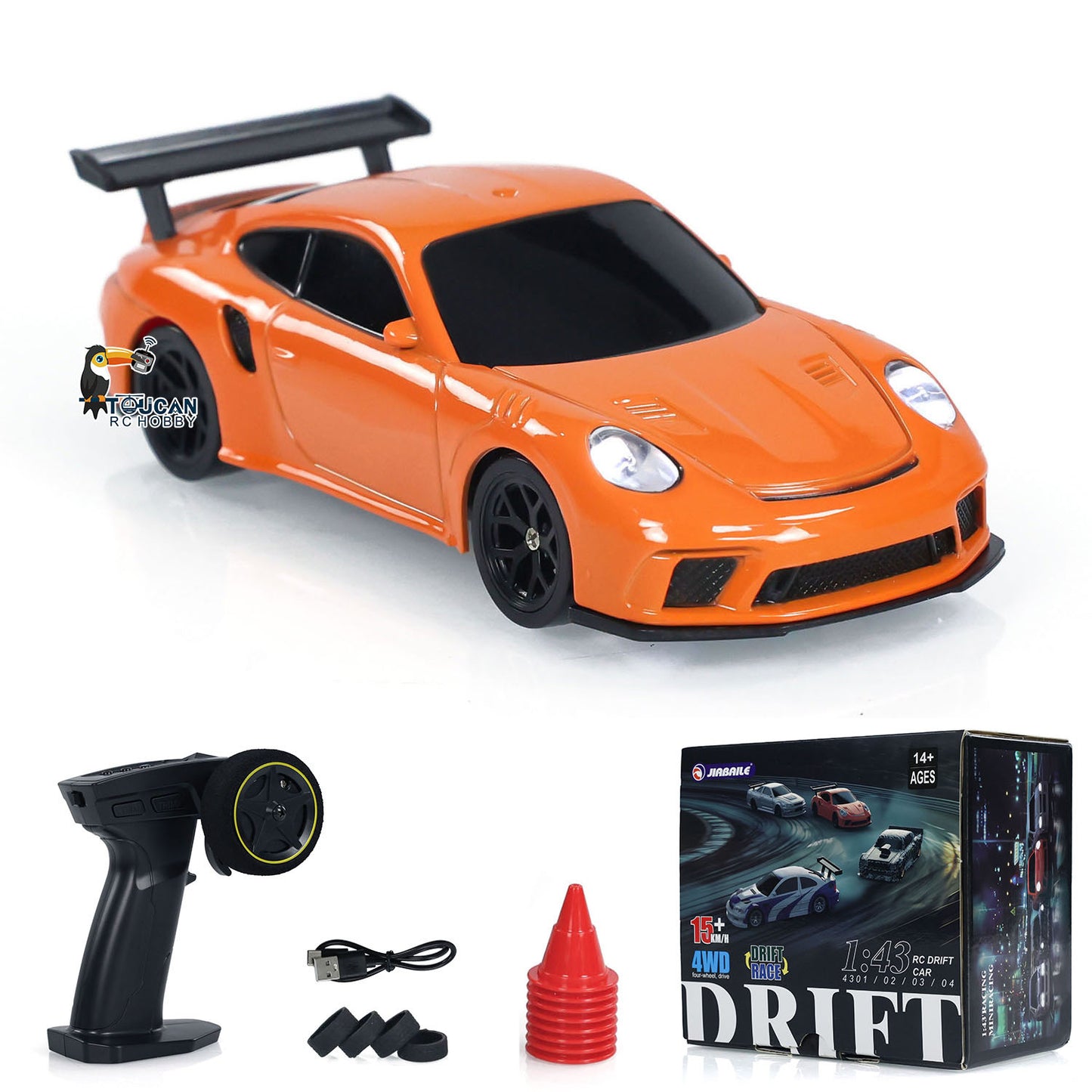 【FREE SHIPPING】US STOCK 4PCS 1/43 Radio Control Drift Car 4WD RC 2.4g Mini Race Car High Speed Model Toy