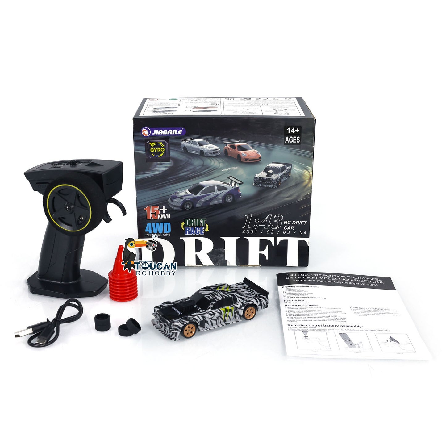 1/43 RC Drift Race Car 4WD Ready to Go Mini Car Toy With Gyro