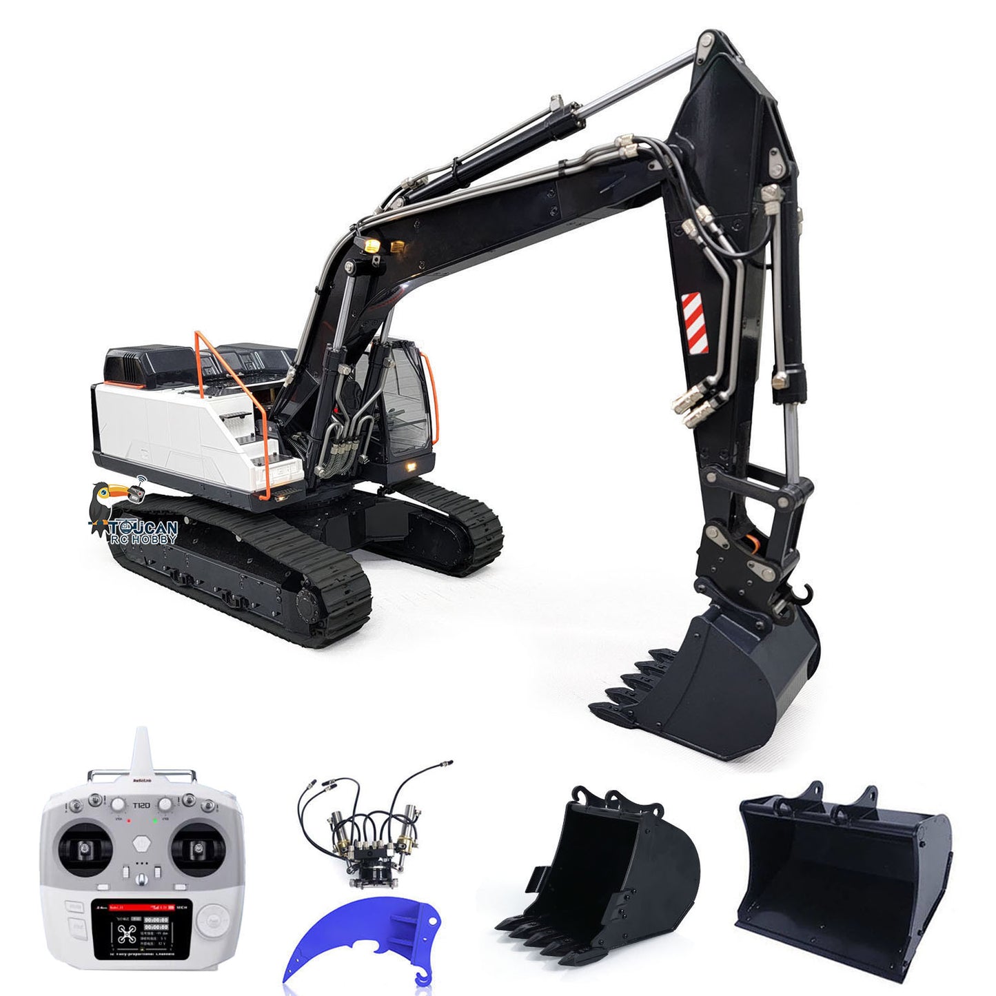 MTM 1/14 EC380 RC 2 Arms PNP Metal Hydraulic Tracked Excavator Digger With Ripper Tiltable Bucket