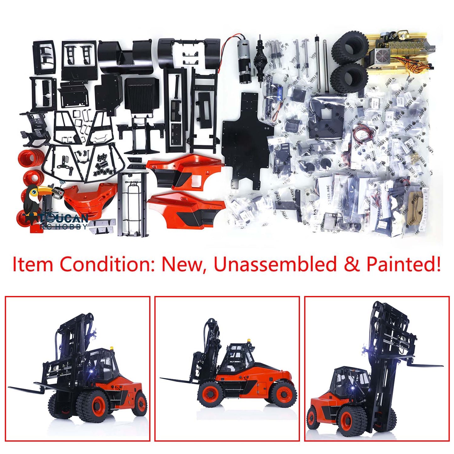 LESU 1/14 Aoue LD160S RC Unassembled Metal Hydraulic Forklift A0014