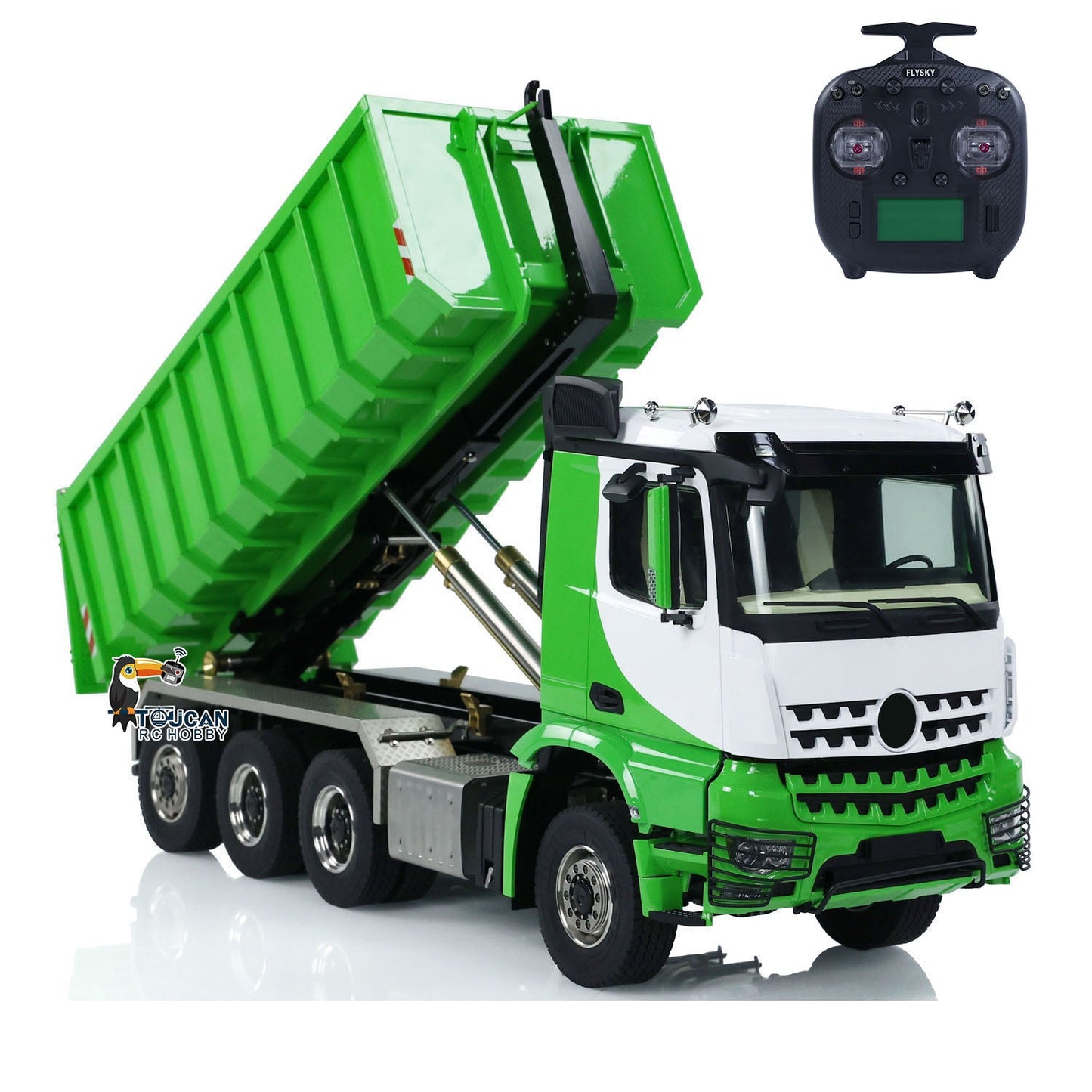 IN STOCK 1/14 8x8 Metal RC PNP Hydraulic Painted Assembled Roll On/Off Dumper Truck