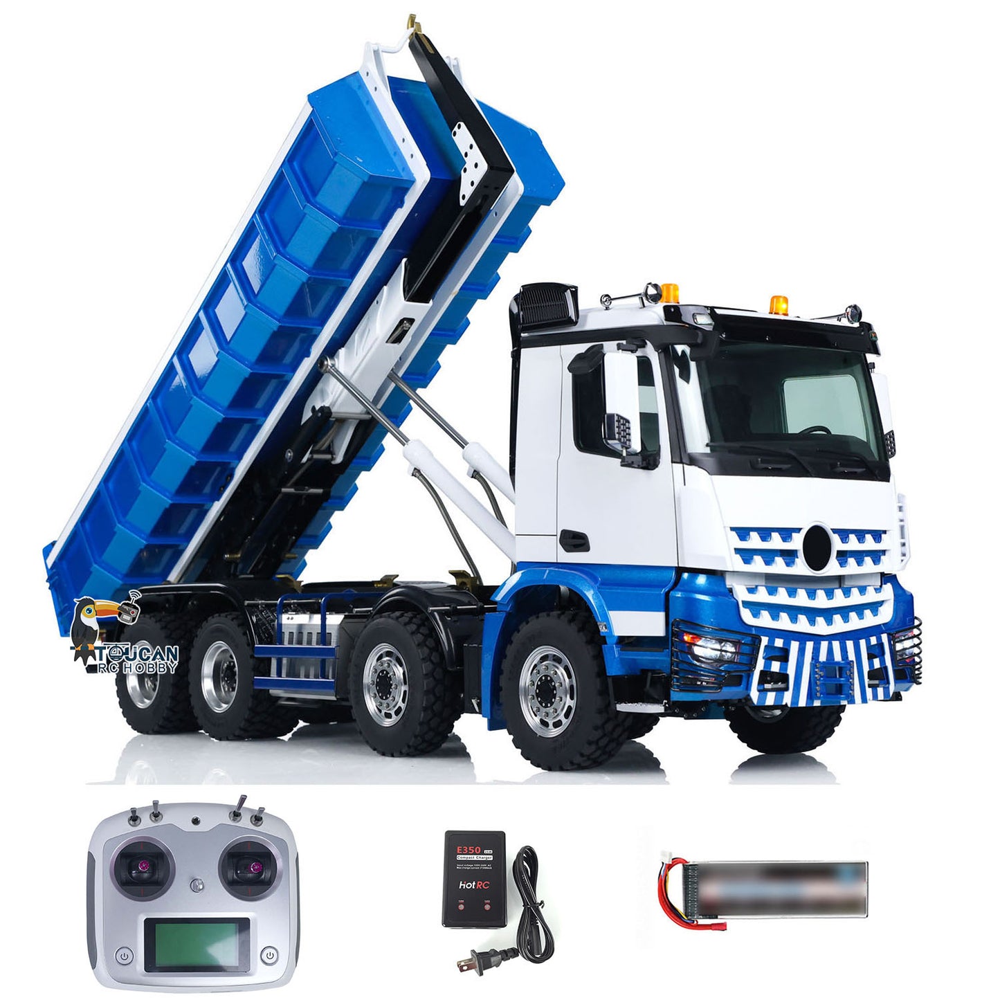 IN STOCK LESU 1/14 8x8 3348 Hydraulic RC Dump Truck RTR Remote Control Roll Off Dumper