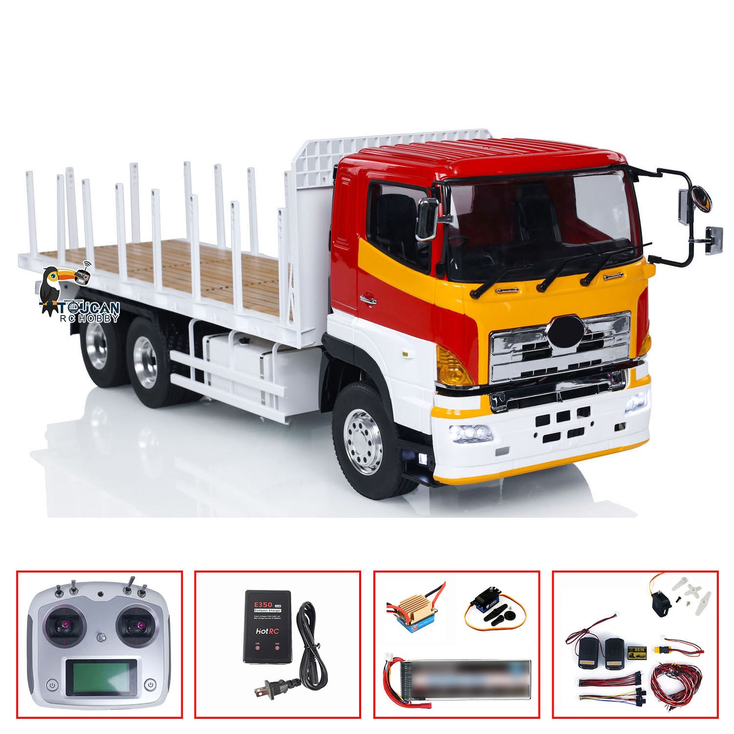 LESU 6x4 1/14 RC Timber Truck RTR Flatbed Lorry Trailer Car