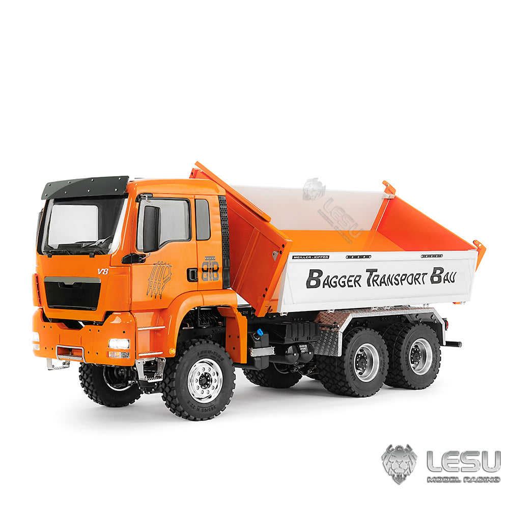 LESU TGS 1/14 RC Hydraulic Dump Truck 6x6 Metal Remote Control Dumper Car Model