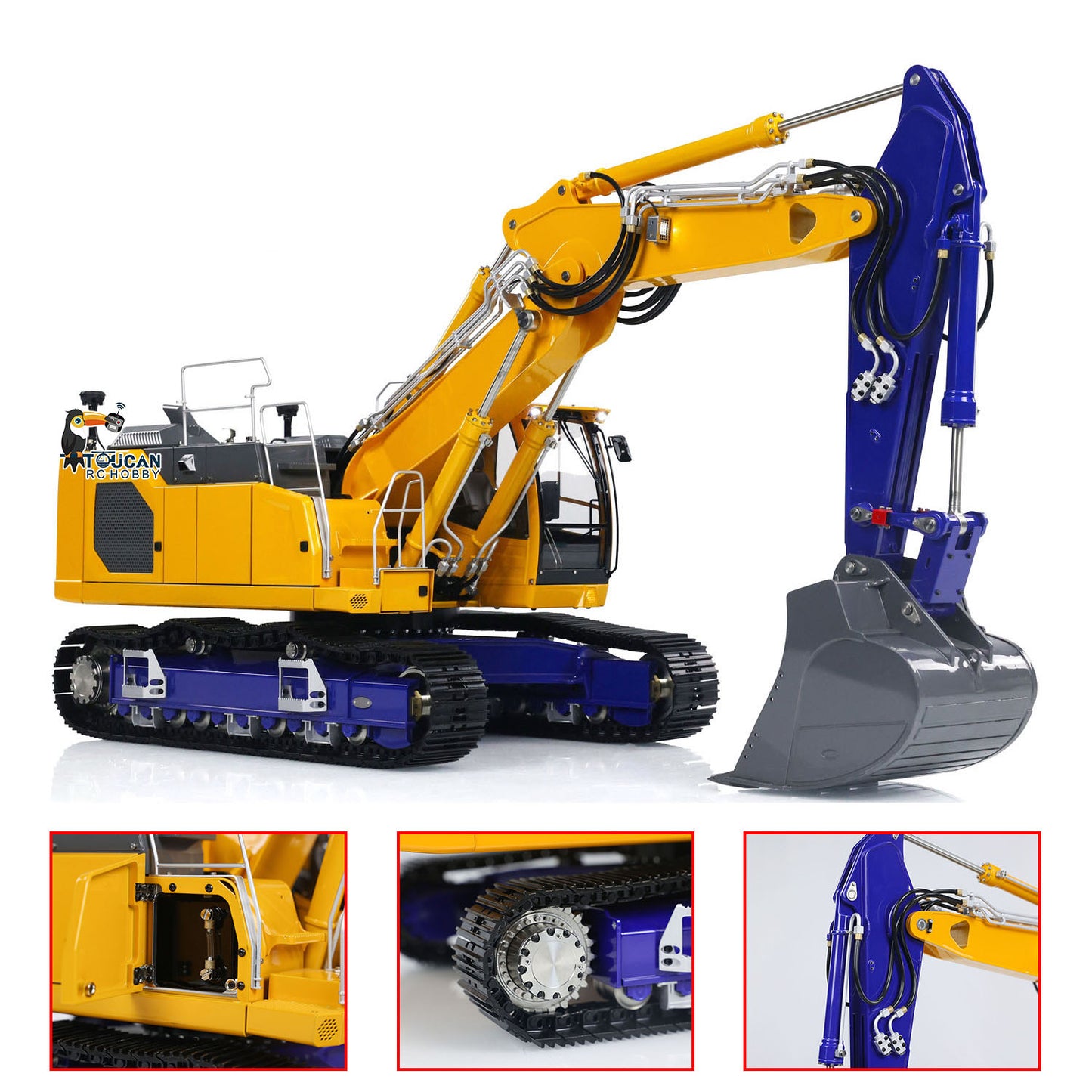 LESU 1/14 3-bras Aoue-LR945 RC Pelle hydraulique PNP Modèle Système d'éclairage