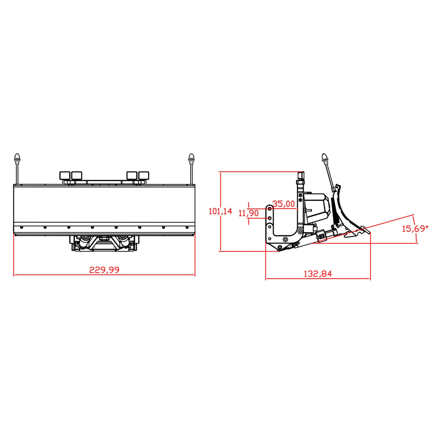 Lame à neige hydraulique en métal pour benne basculante de camion RC 1/14