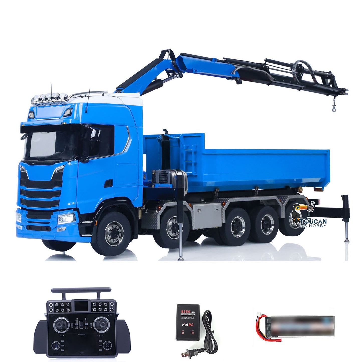 SA770S 1/14 RC Camion à benne basculante à grue hydraulique 10X10 Voiture à benne basculante complète radiocommandée