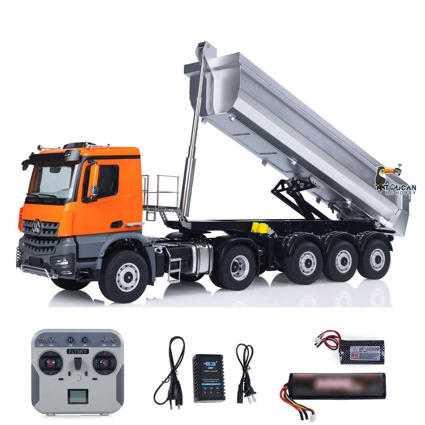 Pre-Order Kabolite 5801 RTR Car 1/14 Scale 4X4 RC Tractor Truck 3Axles AWD With Electric Lifting Hopper Dump Trailer Tipper Battery