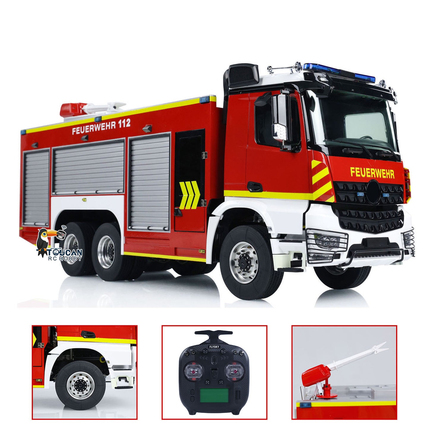 IN STOCK 6x4 1/14 RC Fire Vehicles Metal Chassis Remote Control Fire Fighting Truck Model