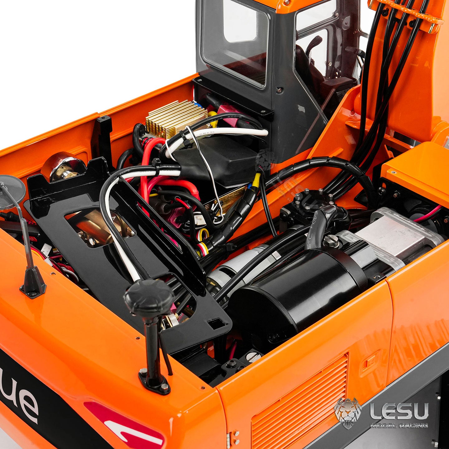 LESU 90% Metal 1/14 RC Hydraulic Digger Aoue DX350LC Remote Control Excavator Finished Model 3CH Valve Relief Valve 4MPA Pump