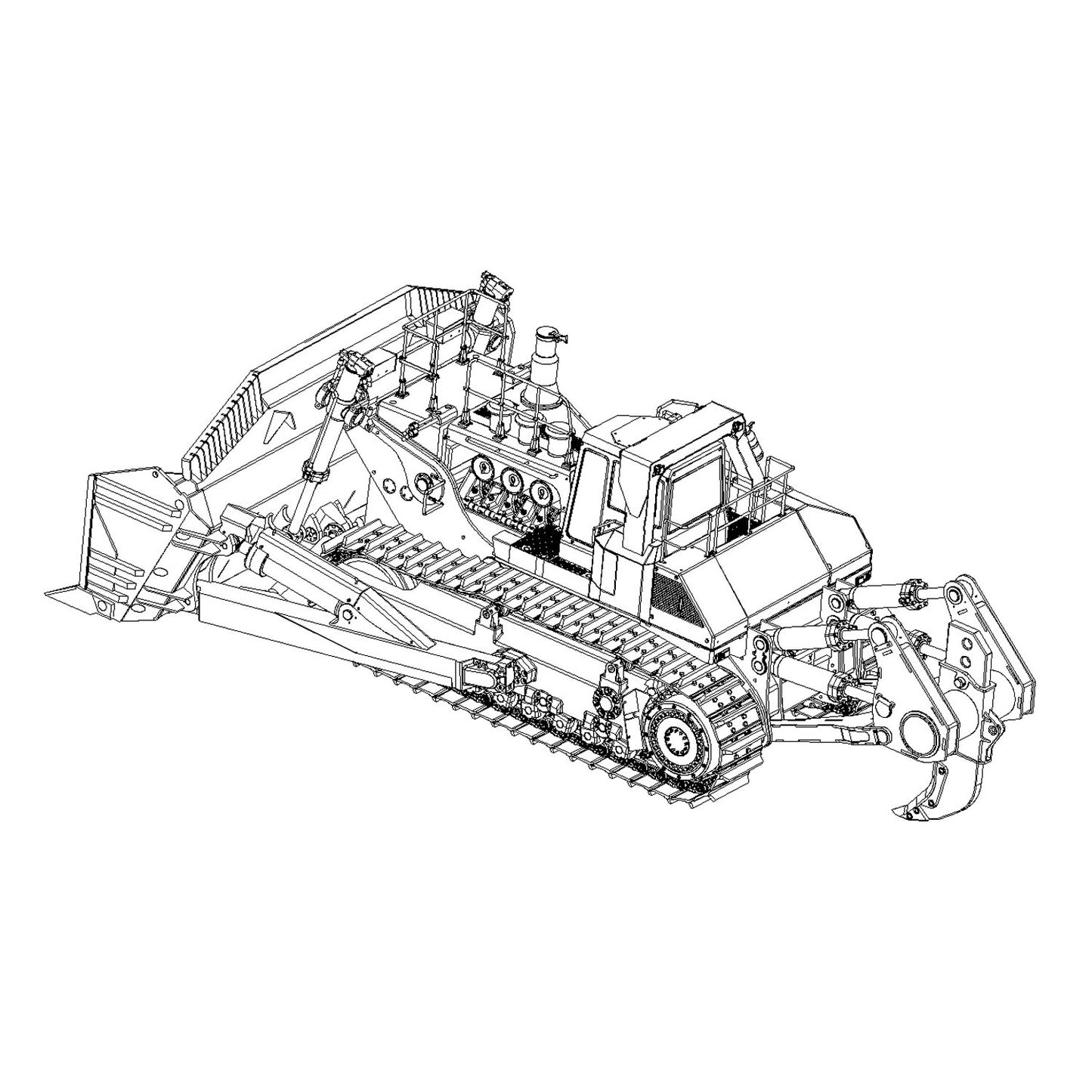 JDMODEL Metal 1/14 RC Hydraulic Bulldozer 575 Heavy Machine Huge Dozer Model Frsky X14 Radio System Mix Control Car Rear Ripper