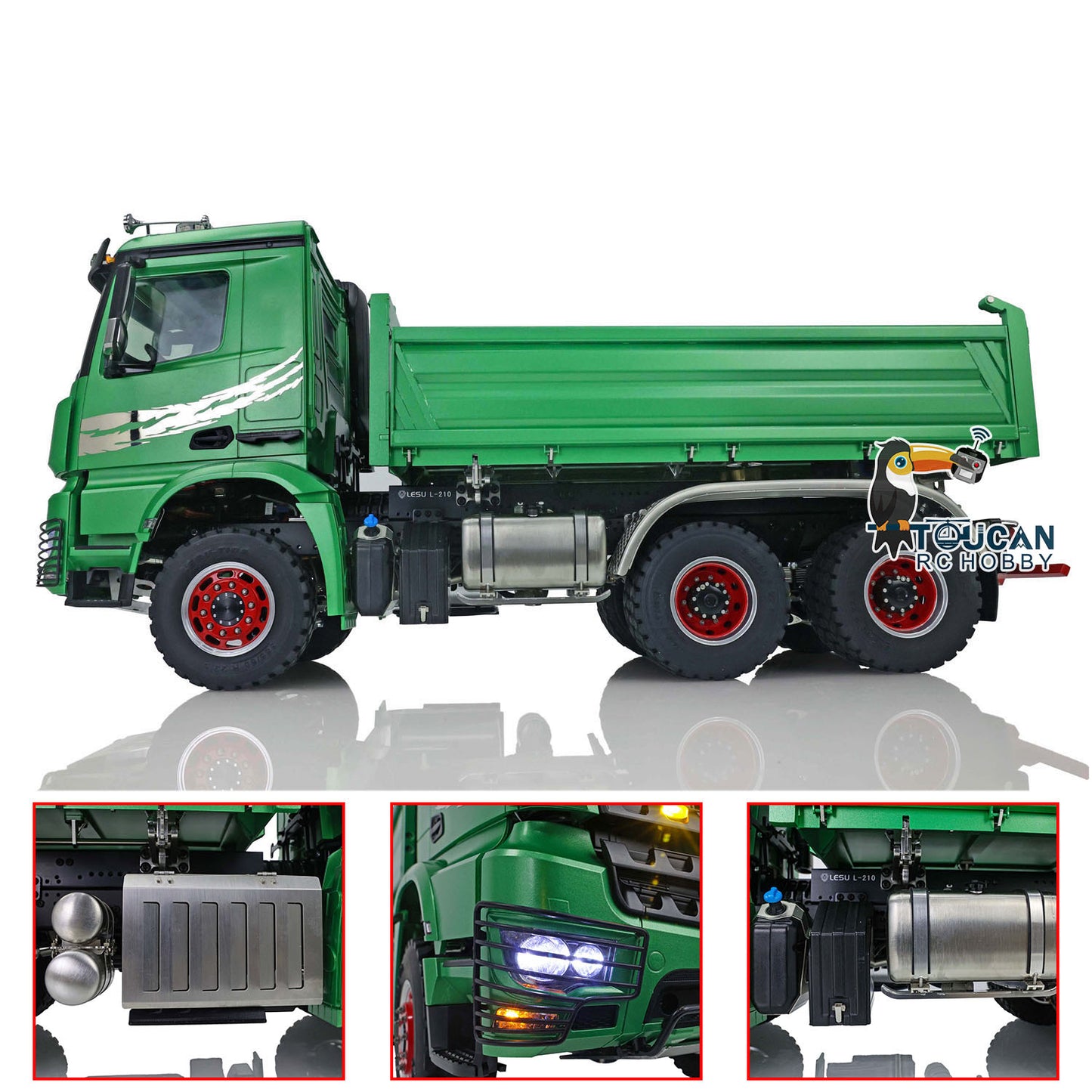 LESU 1/14 3 Achsen 3-weg Kipper RC Hydraulische Dumper Radio Batterie RTR