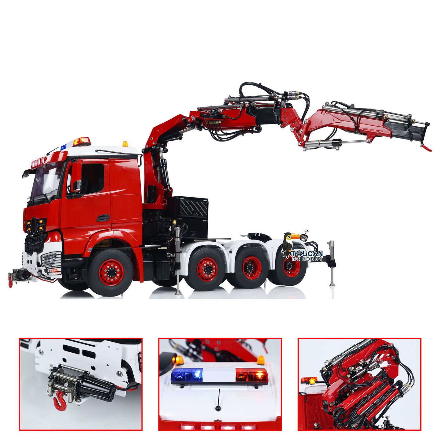 TOUCAN 1/14 8x8 RC Hydraulic Crane Trucks RTR Radio Control Tractor Car Fly Jib