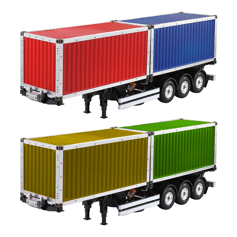 Semi-remorque porte-conteneur en métal à 3 essieux de 40 pieds pour camion tracteur 1/14