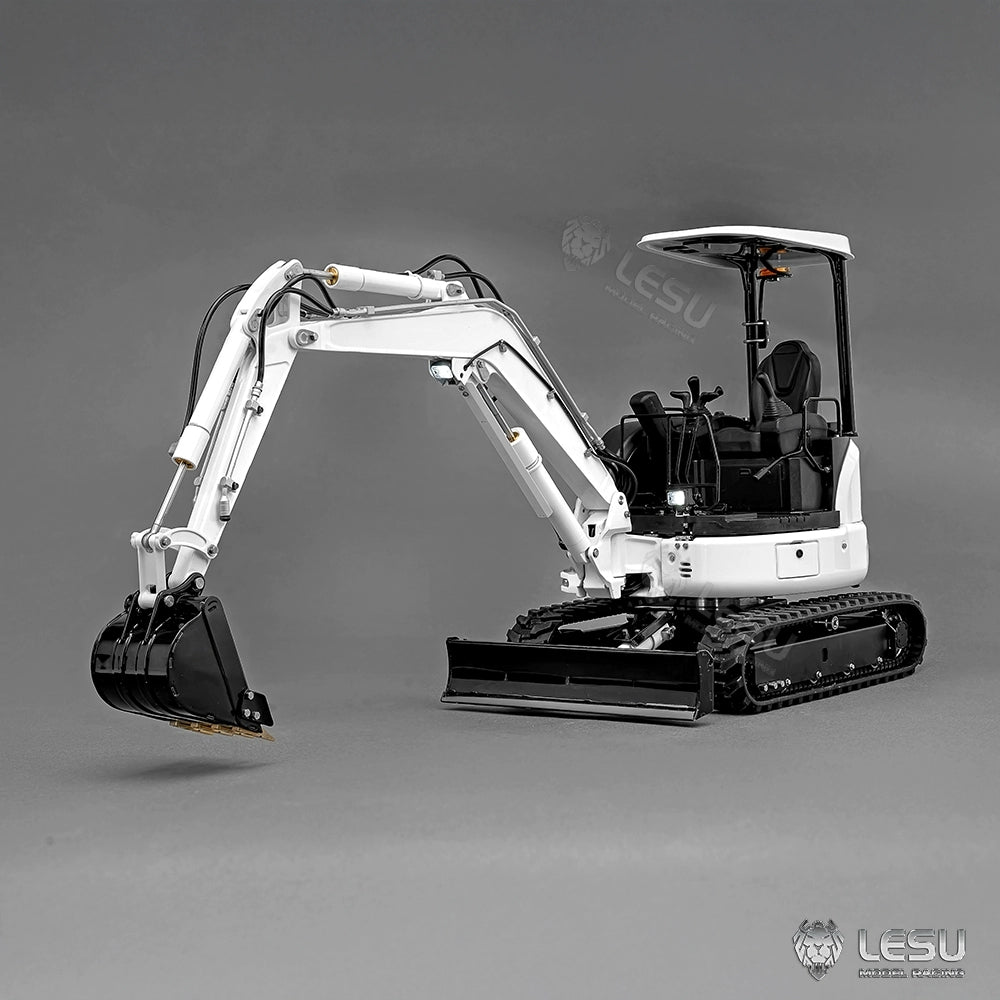 LESU 1/14 RC Hydraulic Excavator PC30 Mini Machine Toys Light Pump Metal Radio Controlled Digger Model 6CH Plunger-type Valve